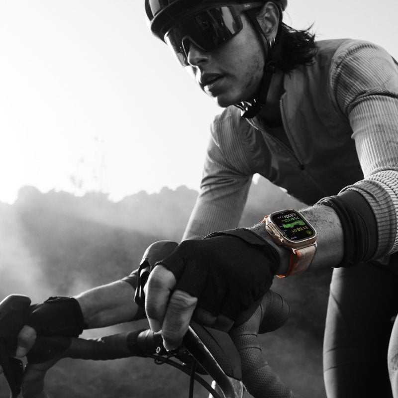 Apple Watch Ultra 2 (GPS + Cellular) 49mm Titanium Case with Green/Gray Trail Loop Band S/M - Perfect for Outdoor Adventures, Fitness Tracking & Daily Wear
