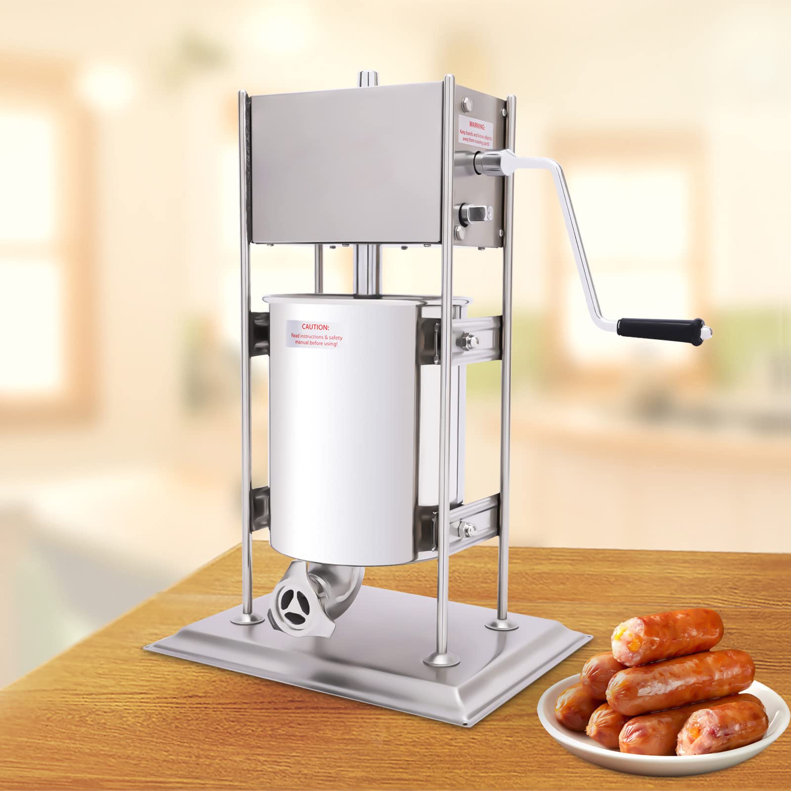 Premium 10L Stainless Steel Sausage Stuffer & Churro Maker - Dual Speed Manual Vertical Sausage Filler Machine for Home & Commercial Use | Perfect for Spanish Churros, Homemade Sausages, and Meat Processing