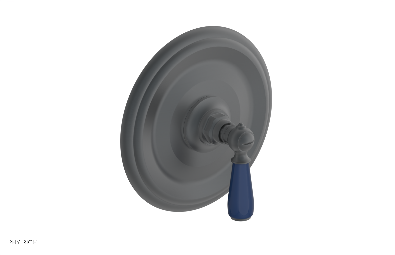 Jamestown Pressure Balance Shower Plate & Handle Trim with Navy Blue Accents - 4