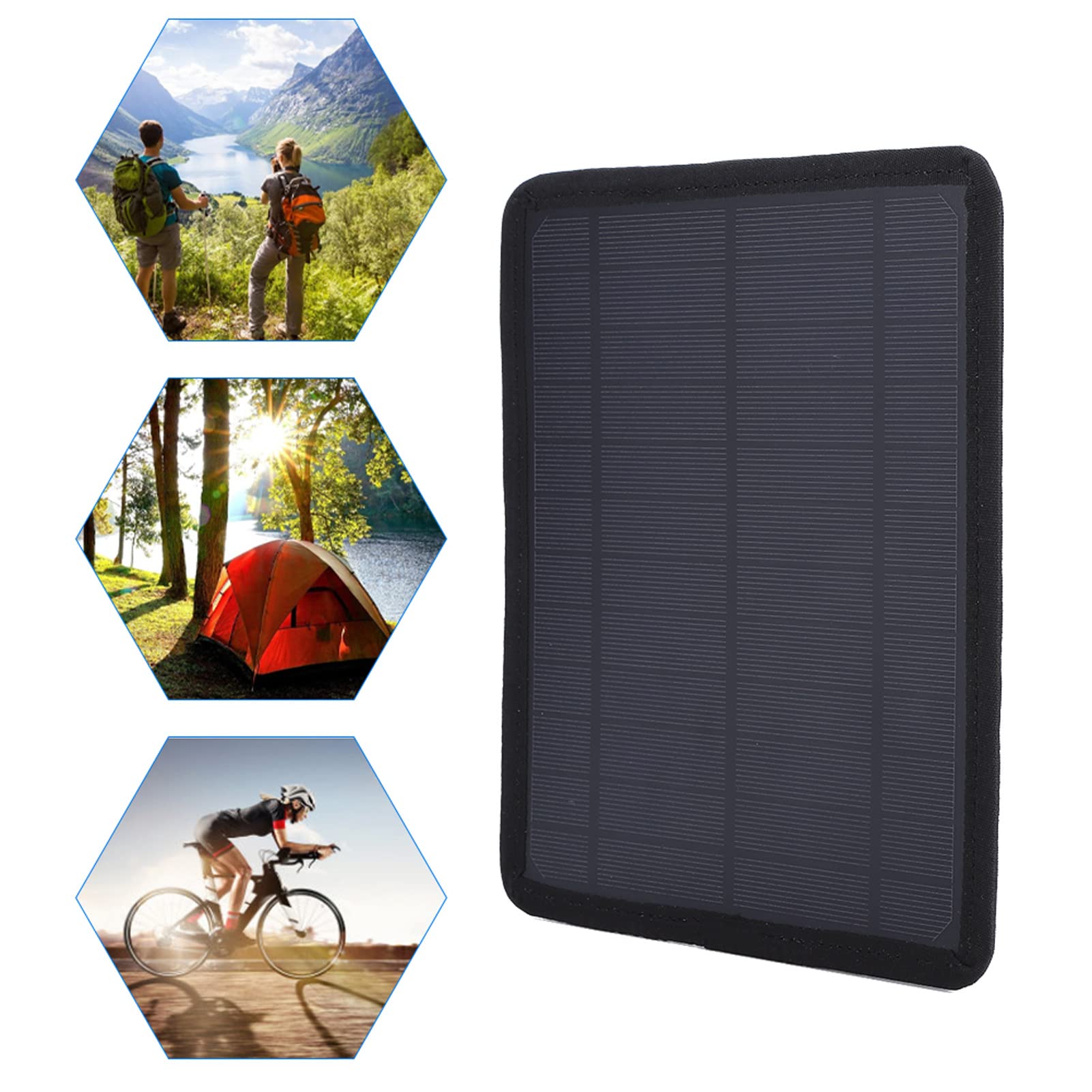 EVTSCAN 5.3W 6V Portable Solar Panel with USB Output - Compact 9x7 Inch Monocrystalline Solar Charger for Outdoor Adventures, Camping, Hiking & Emergency Power (Compatible with Smartwatches, Cameras, Phones, Laptops & LED Flashlights)