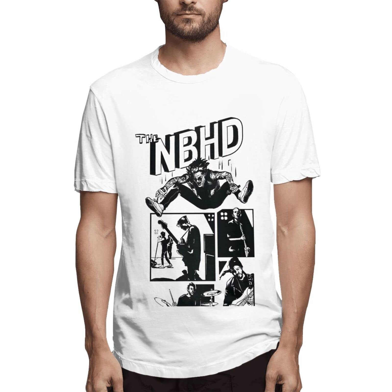 Beahala The Neighbourhood NBHD Boys T-Shirt - Summer Short Sleeve Cotton Tee for Kids - White O-Neck Casual Top for Playdates, School & Outdoor Activities
