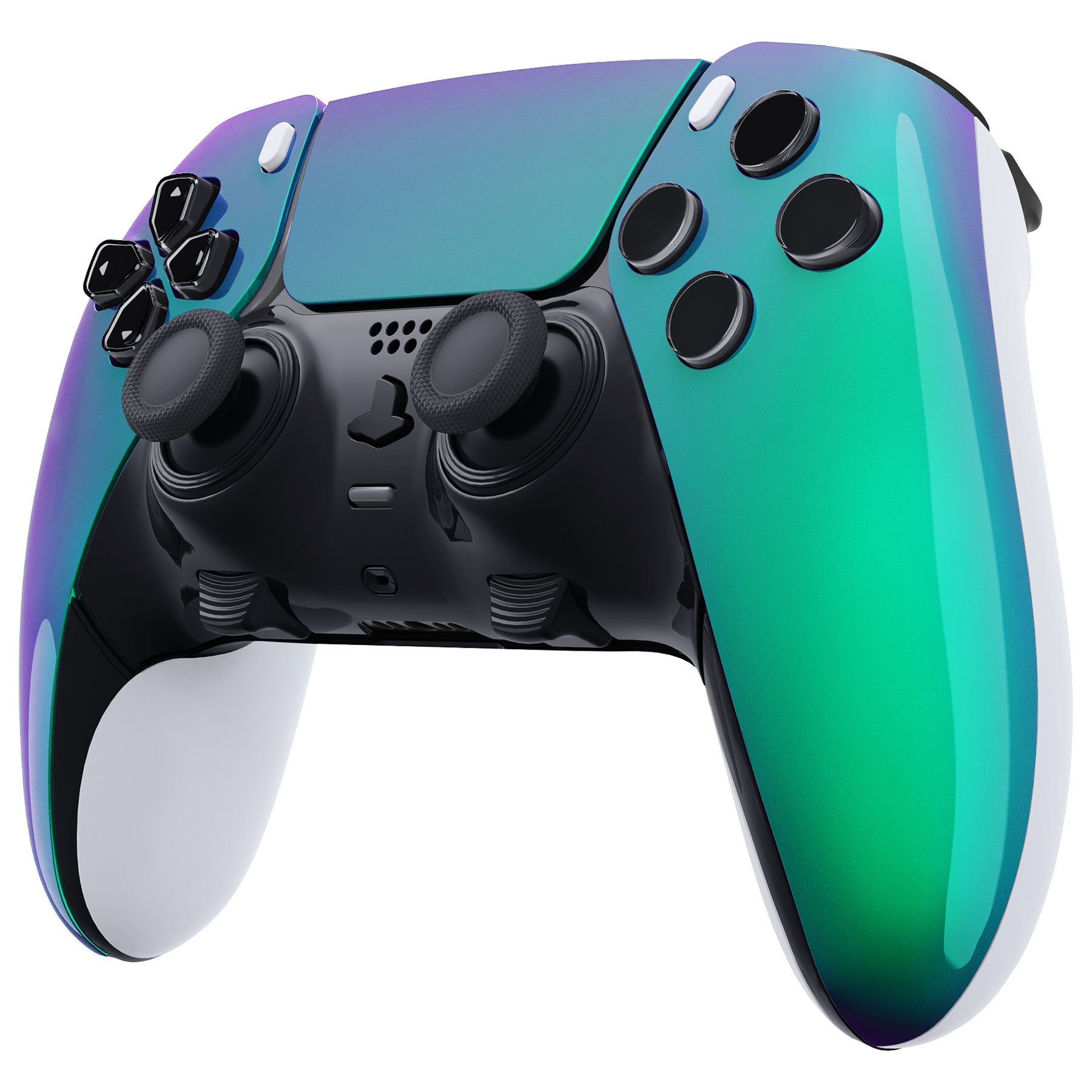 eXtremeRate Chameleon Green Purple PS5 Edge Controller Faceplate Shell - DIY Replacement Front Housing & Touchpad Cover for DualSense Edge | Gaming Accessories for Enhanced Customization & Protection