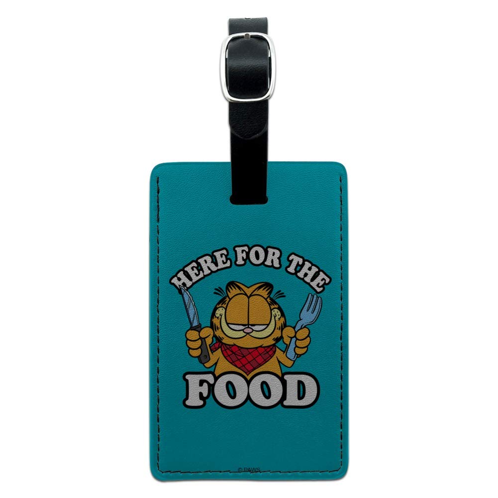 Garfield Themed Rectangle Leather Luggage Tag - Funny Cartoon ID Tag for Carry-On Bags & Suitcases | Perfect for Travel, Business Trips & Vacation Identification