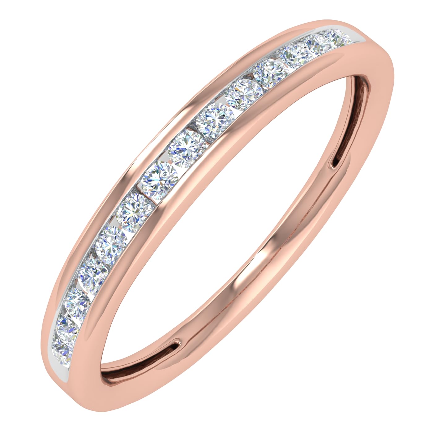 1/5 Carat Channel Set Diamond Wedding Band Ring in 10K Solid Gold – Elegant Bridal Jewelry for Engagement, Anniversary & Special Occasions