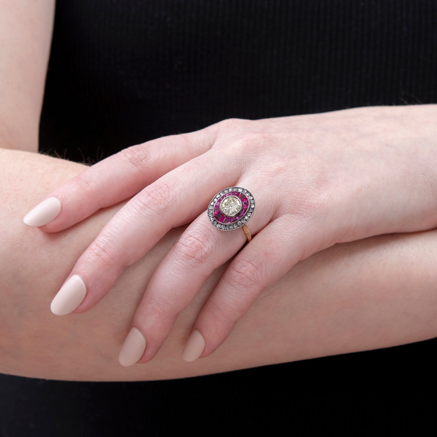 Antique Victorian Style 18k Gold Old European Cut Diamond & Natural Burmese No Heat Ruby Engagement Ring - Perfect for Vintage Weddings & Heirloom Jewelry Gifts