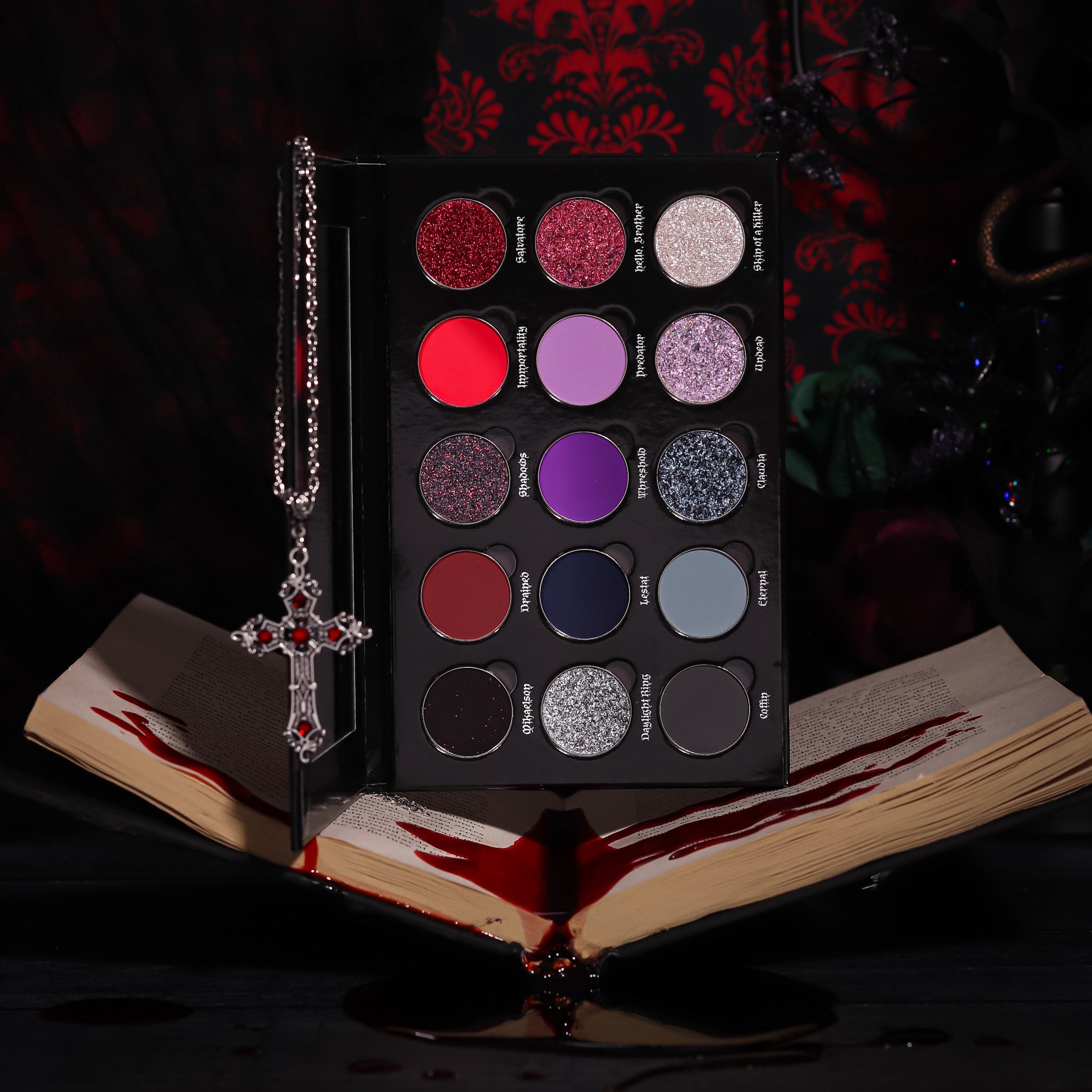 Vamp Eyeshadow Palette - 12 Highly Pigmented Matte & Shimmer Shades for Stunning Eye Makeup Looks | Perfect for Halloween, Cosplay & Night Out Makeup