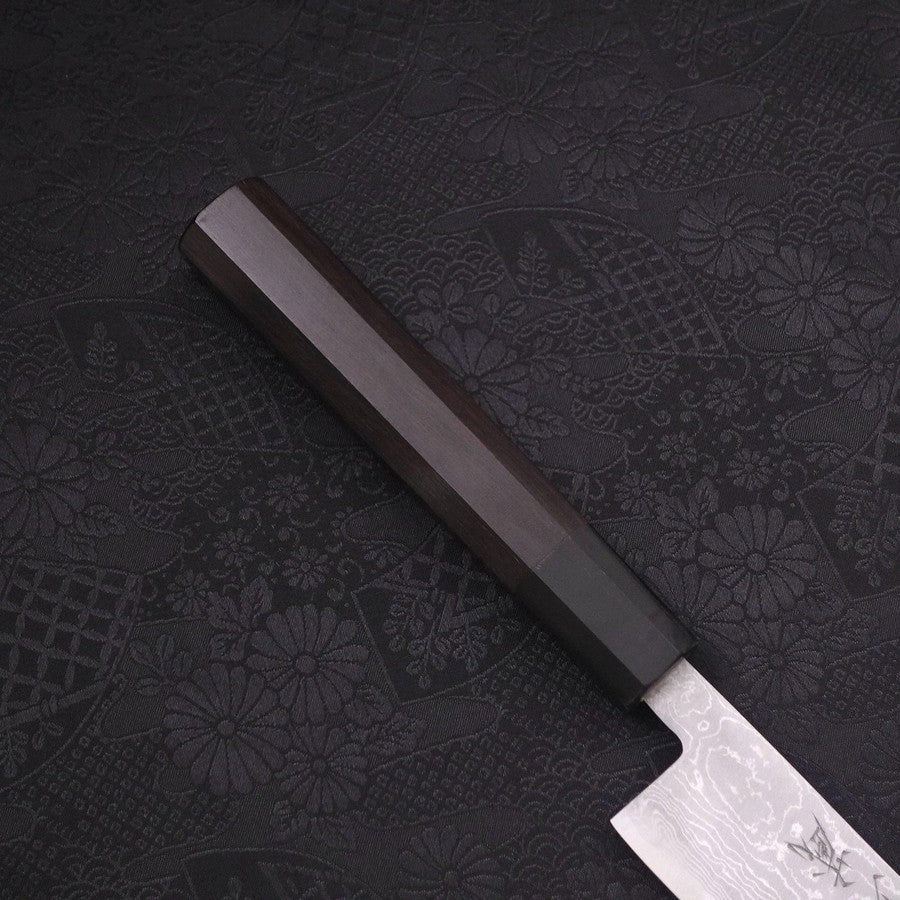 Premium Japanese Sujihiki Knife 270mm - Blue Steel #2 Damascus Blade with Buffalo Ebony Handle - Perfect for Sushi, Sashimi & Meat Slicing