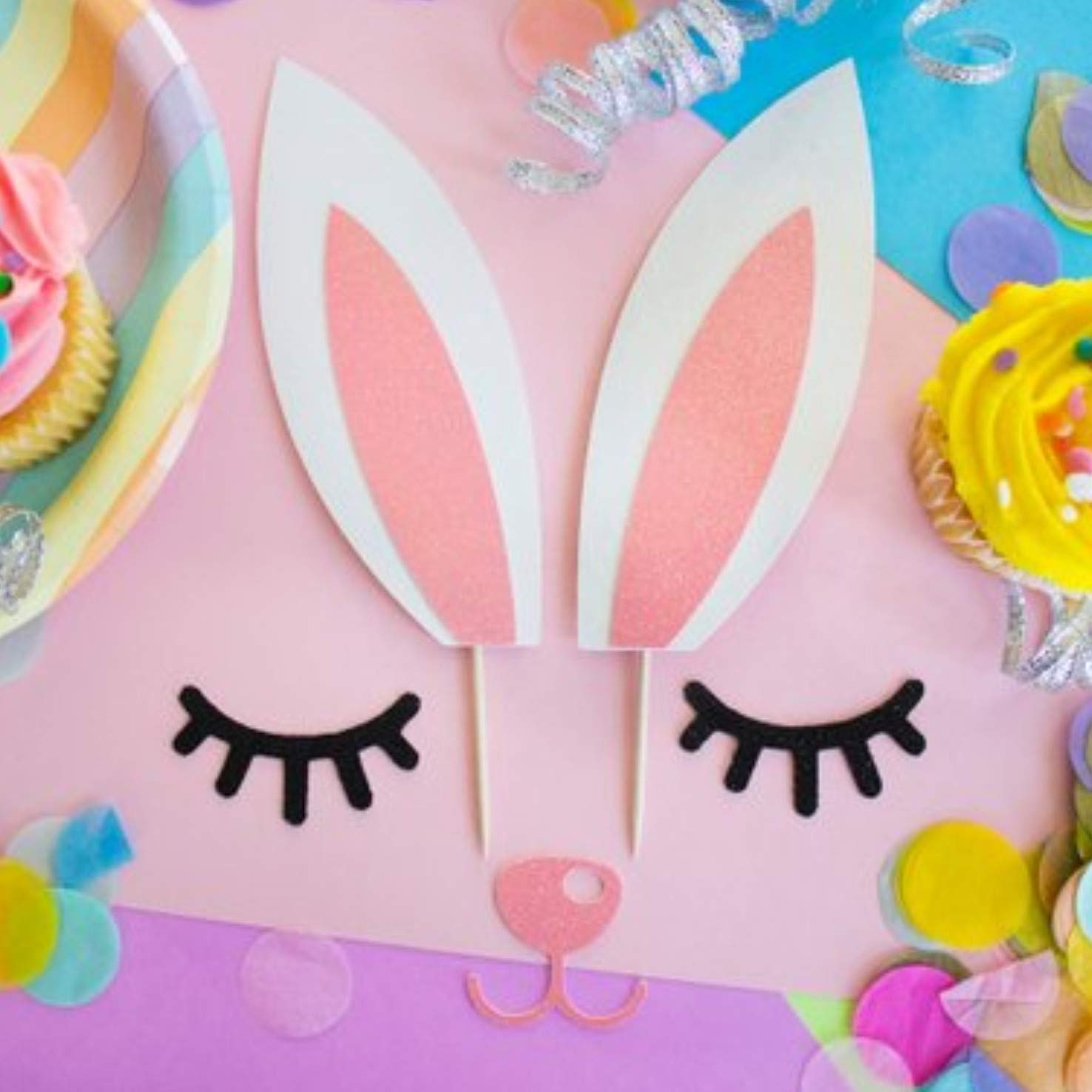 Happy Birthday Cake Topper Set - Adorable Little White Rabbit Cake Decorations for Birthday Parties, Baby Showers & Special Celebrations