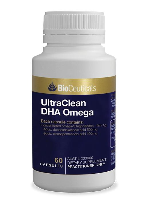 BioCeuticals UltraClean DHA Omega-3 Fish Oil Supplement - 1000mg High Strength EPA & DHA for Heart, Brain & Joint Health - Supports Cognitive Function & Cardiovascular Wellness - Perfect for Daily Health Maintenance & Active Lifestyle