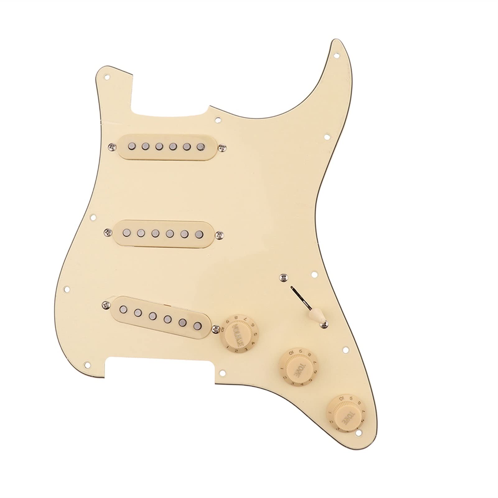 Fender Stratocaster Prewired Pickguard - 1-Ply Cream Yellow Alnico Loaded Pickguard with Screws | Easy Installation for Electric Guitar Upgrades & DIY Repairs