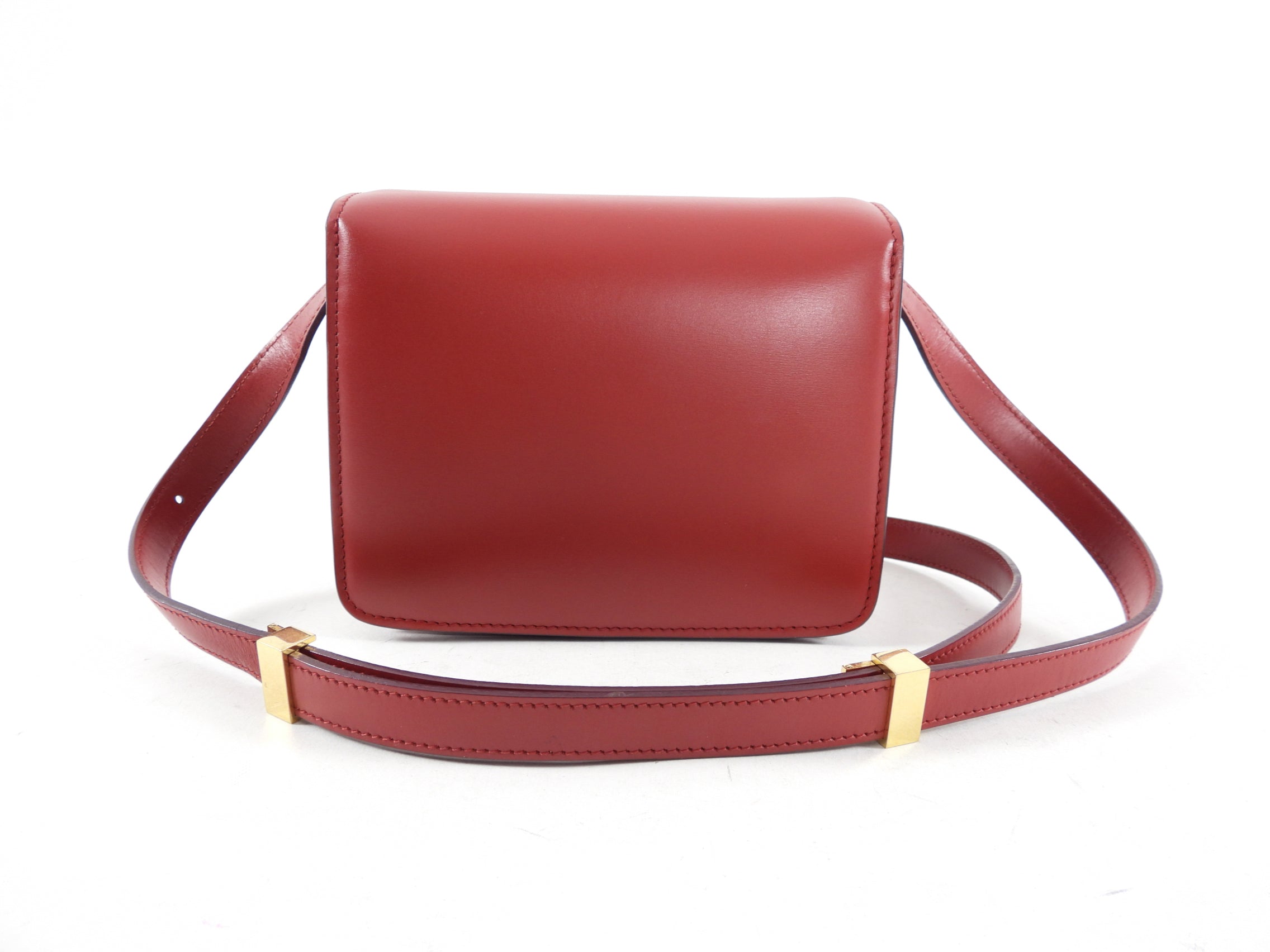 Celine Small Box Bag in Red Smooth Leather - Perfect for Everyday Use, Work & Special Occasions