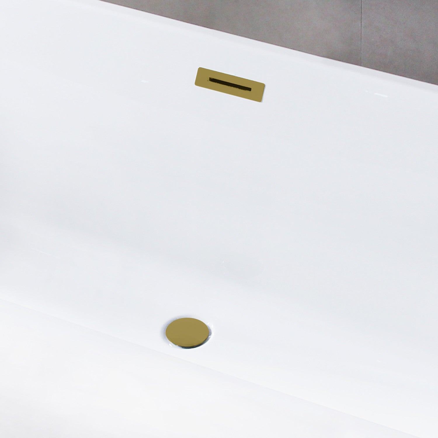 Aqua Eden 51 Inch Acrylic Freestanding Bathtub - Rectangular Double Ended Soaking Tub with Drain, Glossy White & Brushed Brass Finish | Perfect for Luxury Bathrooms, Spa Retreats & Master Suites