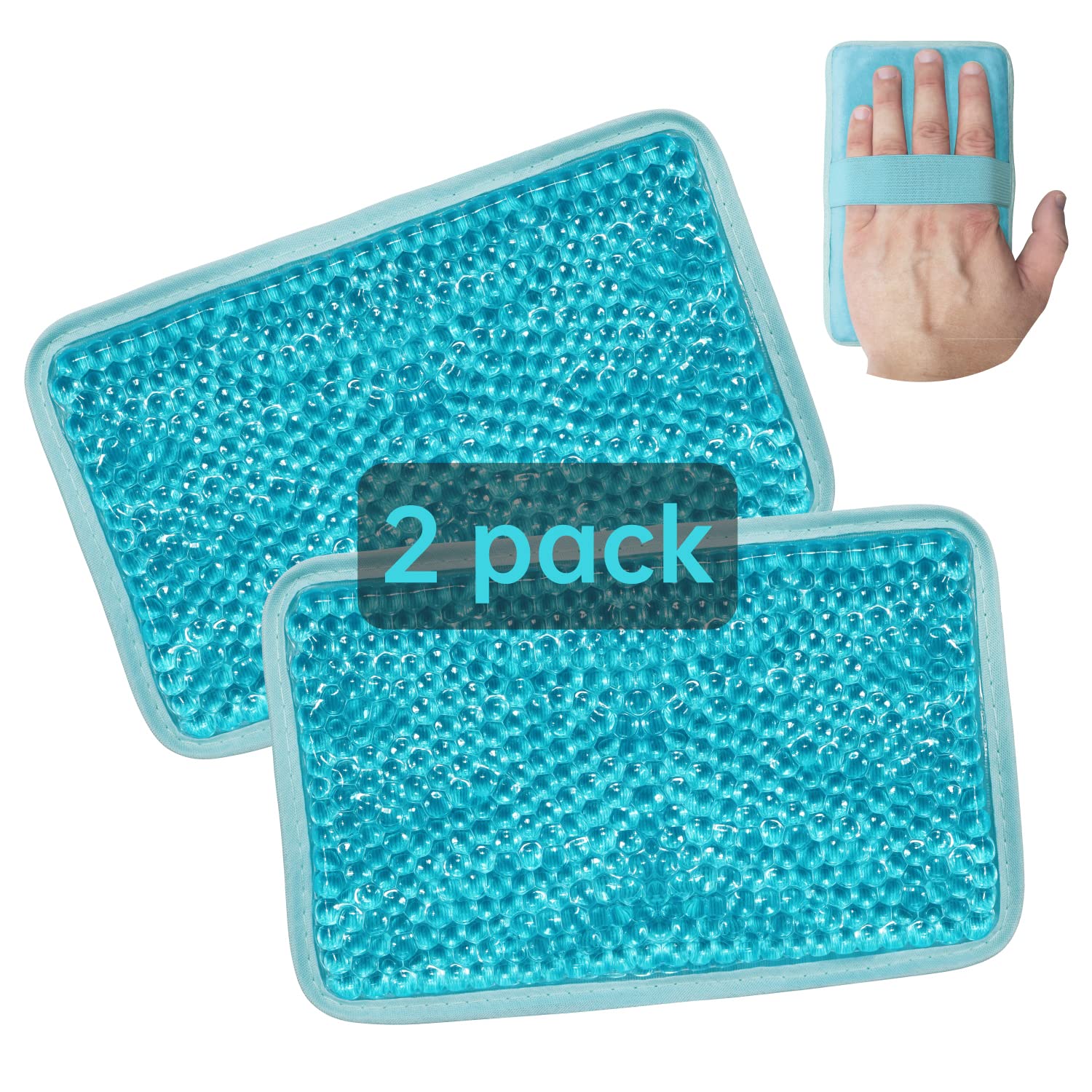 Reusable Gel Beads Ice Pack Hot & Cold Therapy Wrap for Knee, Shoulder, Back, Neck Pain Relief - Adjustable Strap for Injuries, Swelling, Wisdom Tooth (Blue, 2-Pack) - Perfect for Sports Recovery & Post-Surgery Care