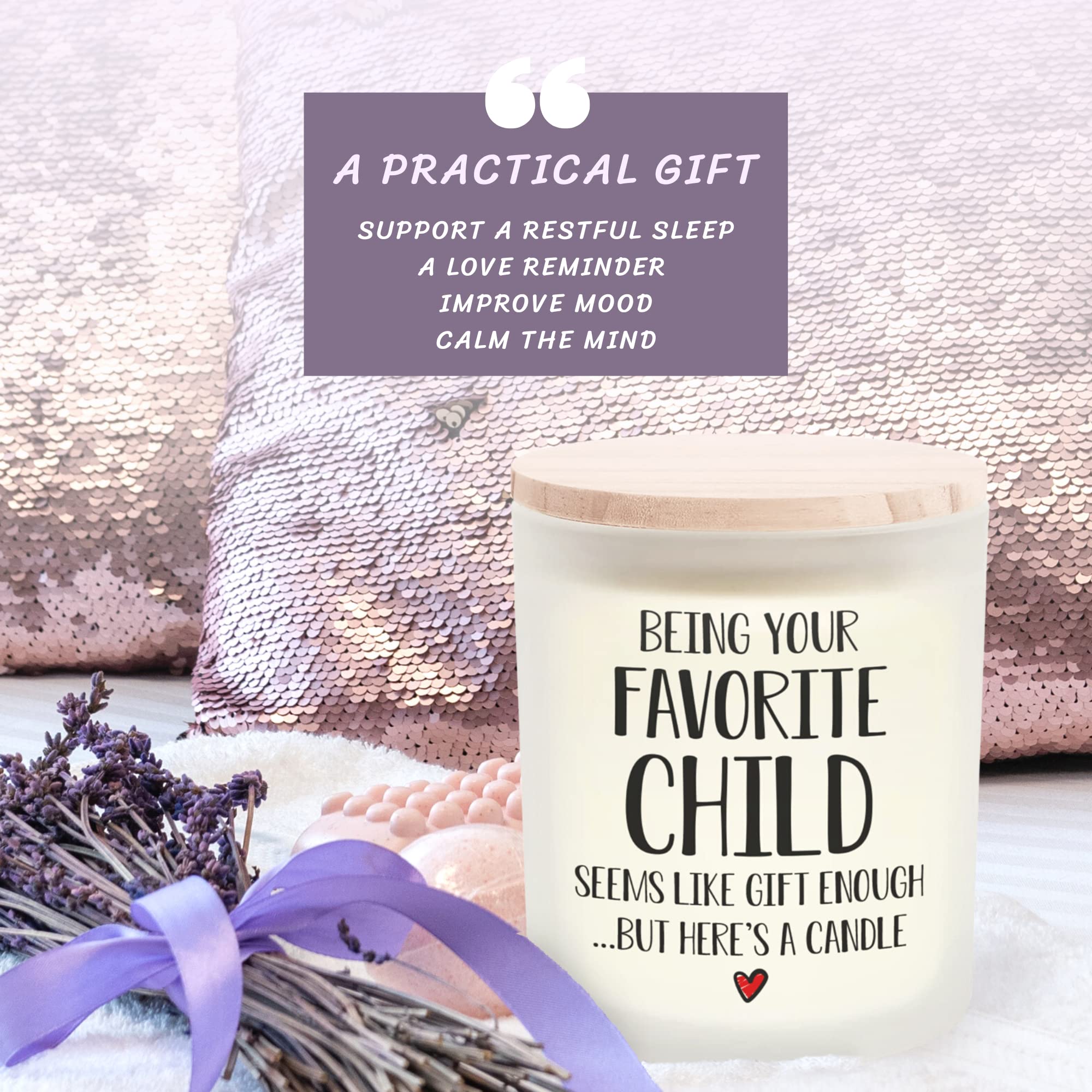 Lavender Scented Candle - Thoughtful Gift for Mom from Daughter, Son & Kids - Perfect for Birthday, Mother's Day, Valentine's & Christmas - Relaxing Aromatherapy for Home, Spa & Meditation