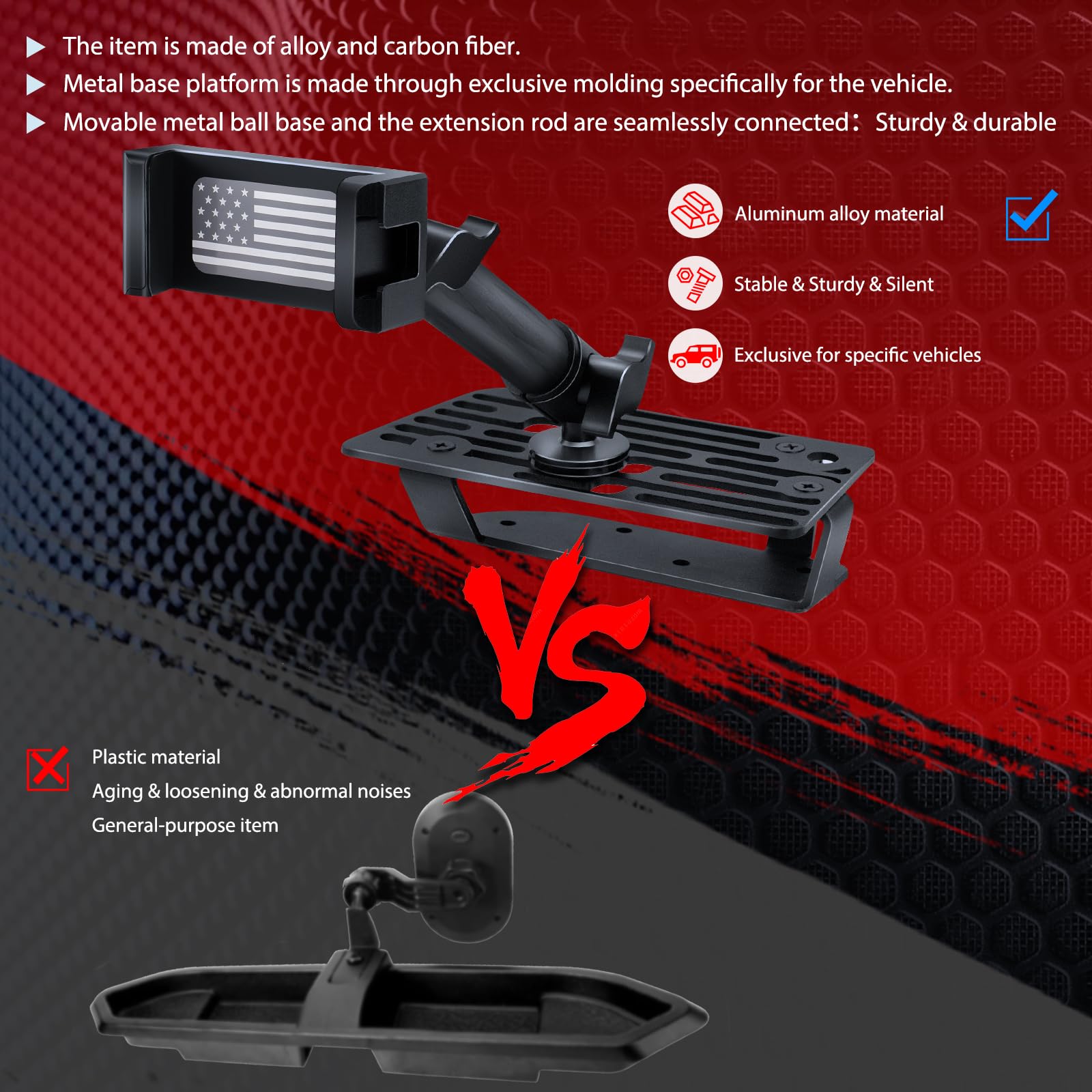2024 Ford Maverick Phone Holder - Heavy Duty Metal Car Dash Mount for Ford Maverick 2022-2024 Models | Perfect for GPS Navigation & Hands-Free Driving