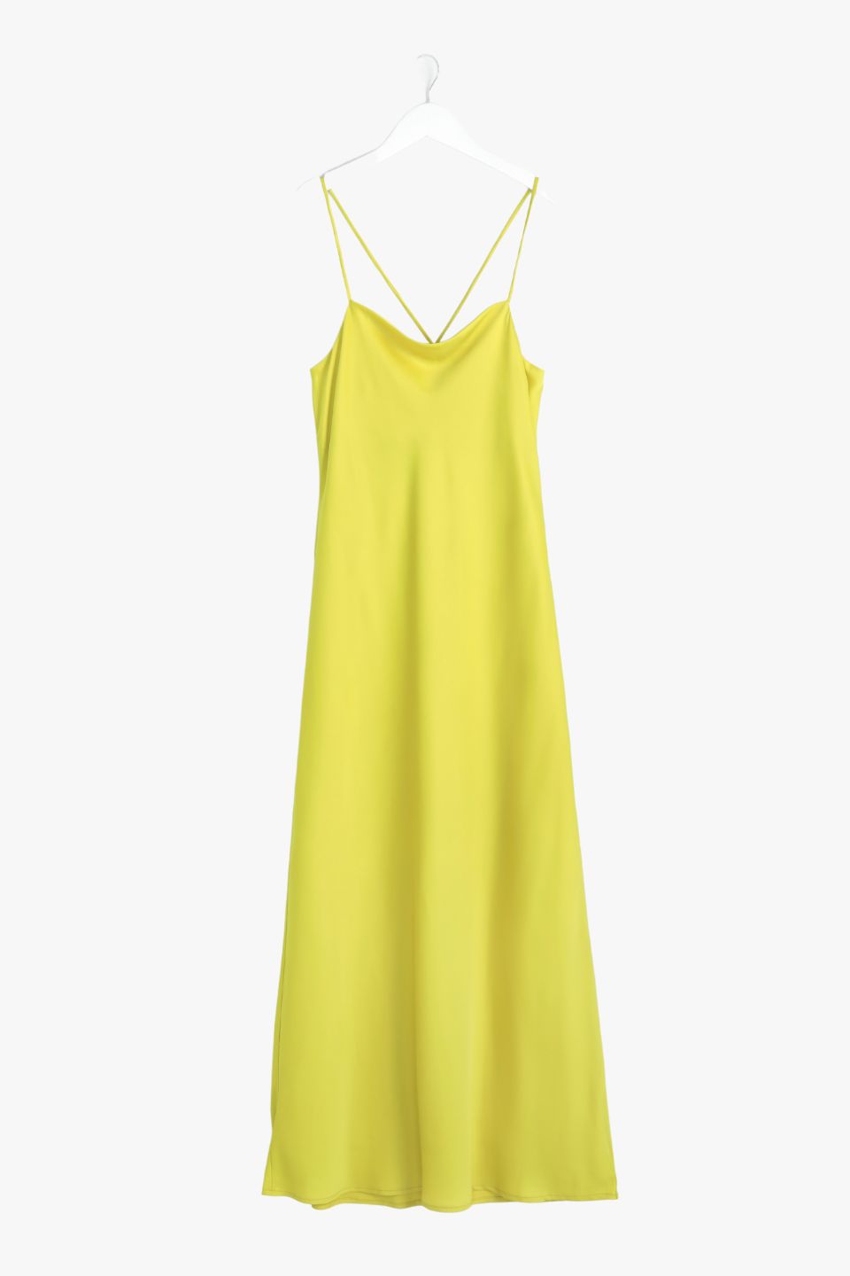 Sovereign Citron Strappy Maxi Dress - Flowy Summer Beach Dress for Women, Boho Chic Long Dress with Side Slit, Perfect for Vacations, Weddings & Outdoor Parties
