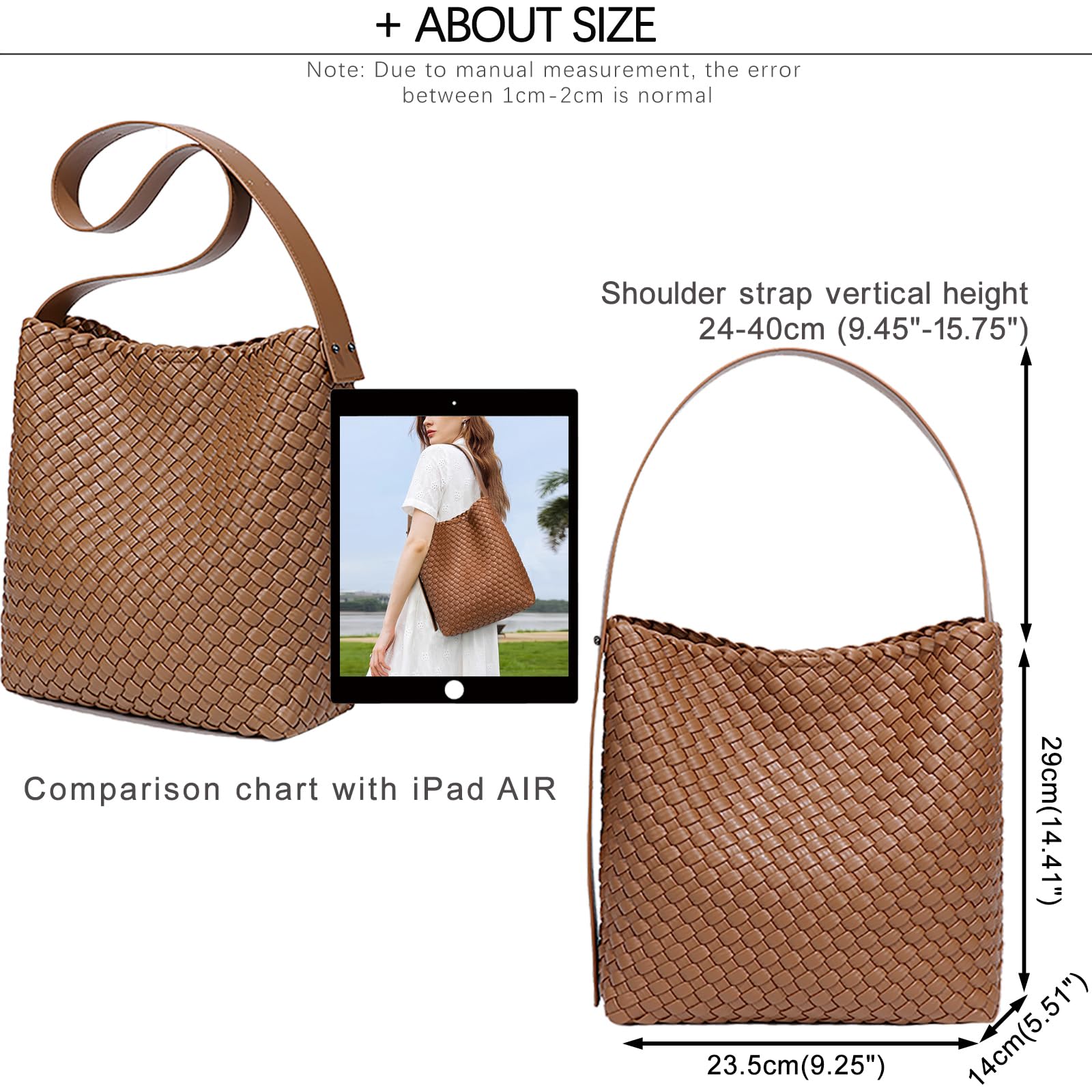 Stylish Woven Tote Bag for Women - Fashionable Hobo Purse with Adjustable Shoulder Strap | Perfect for Beach, Travel, Shopping & Everyday Use