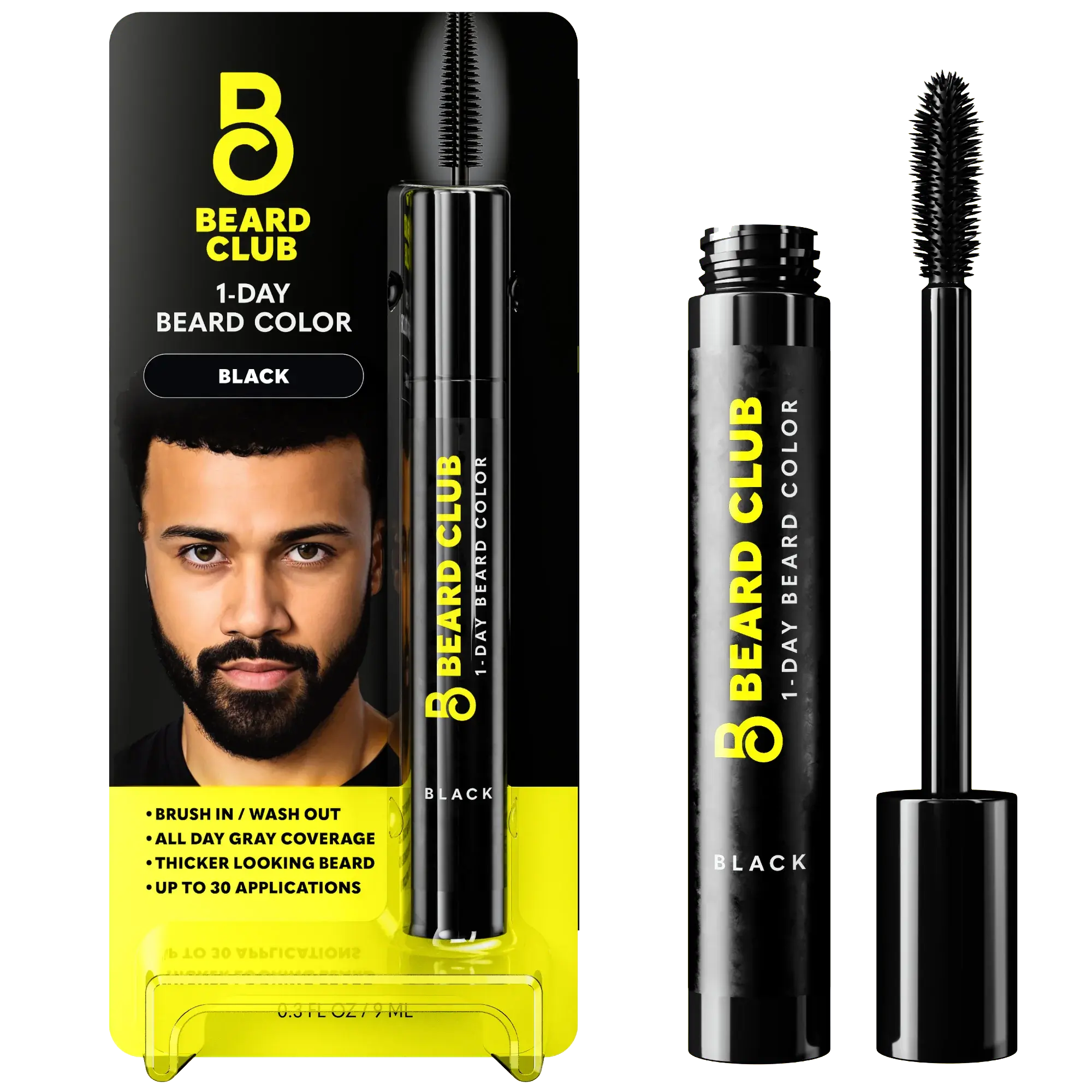 1 Day Beard Color for Men - Natural Looking Instant Gray Coverage - Waterproof & Smudge Proof Beard Dye - Perfect for Daily Use, Travel & Special Occasions