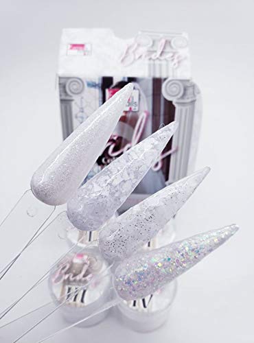 Fantasy Nails Bride Collection - Elegant Wedding Press On Nails with Glitter & Rhinestones | Perfect for Bridal Shower, Wedding Day & Special Occasions