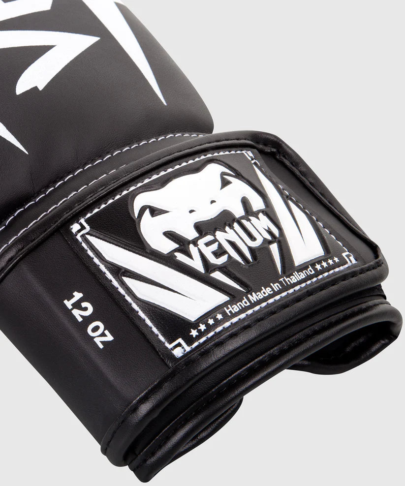 VENUM Elite Boxing Gloves - Black & White for Training, Sparring & Competition - Premium MMA & Boxing Gear for Fighters