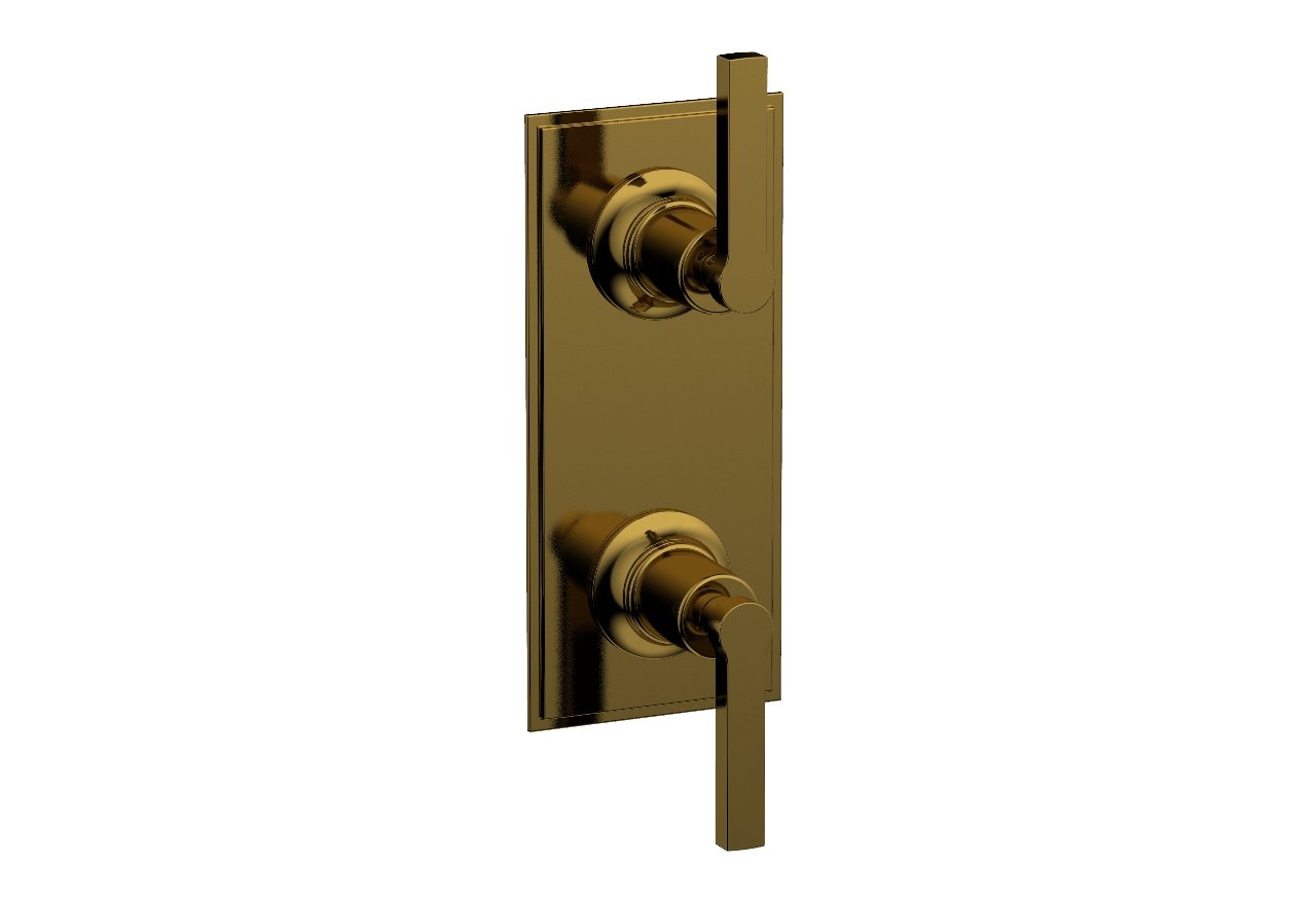 HEX MODERN Lever Handle Pair Trim Set for Thermostatic Shower Control with Volume Control & Diverter - Perfect for Bathroom Renovation & Modern Home Upgrade