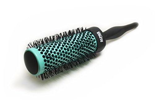 Alpha New York Nano Thermal Ceramic Ionic Hair Brush - Medium Size Green for Smooth & Shiny Hair - Perfect for Styling, Detangling & Frizz Control at Home or Salon