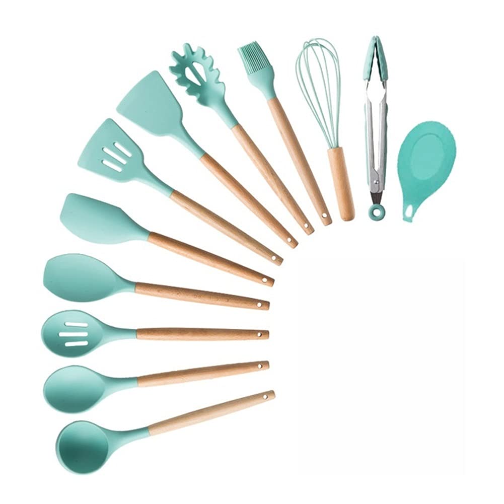 LCM 12-Piece Silicone Kitchen Utensils Set - Non-Stick Cooking Tools with Spatula, Spoon & More - Perfect for Baking, Frying & Everyday Cooking