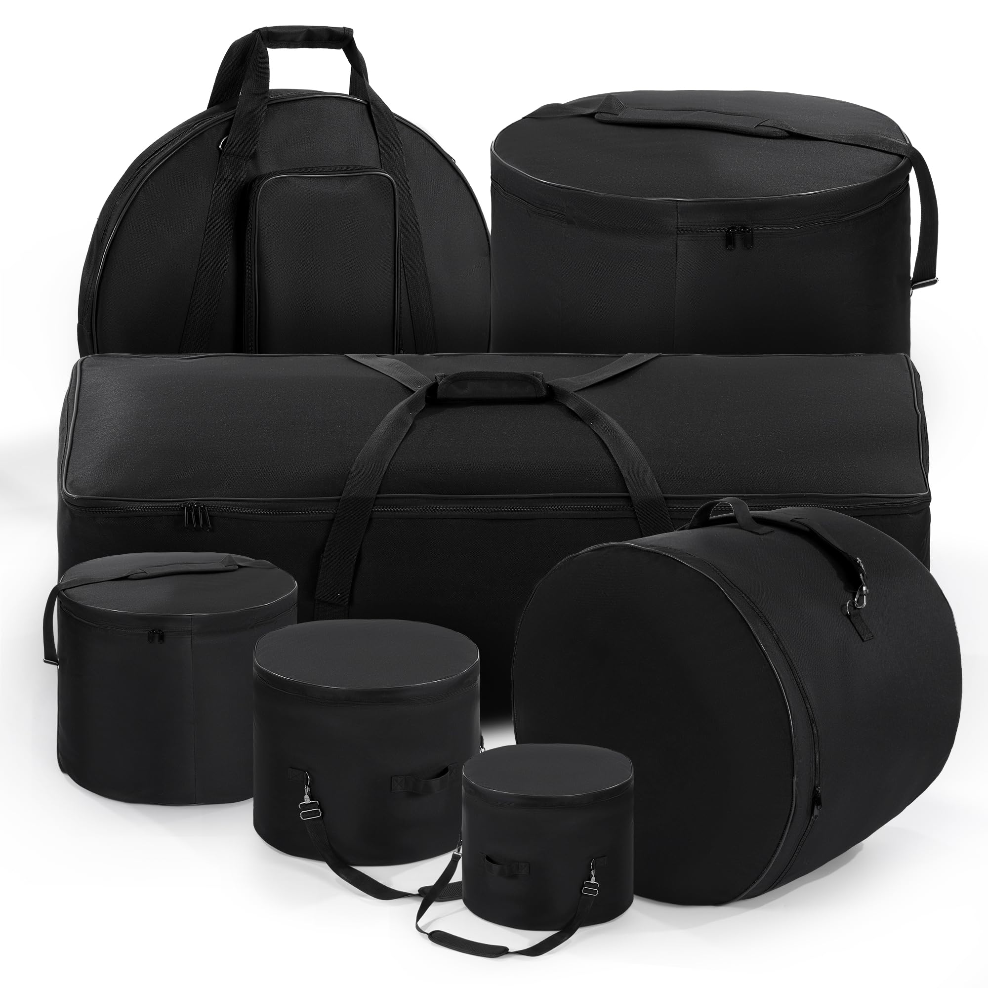 BALAPET 7-Piece Drum Case Set - Padded Drum Bags for 12