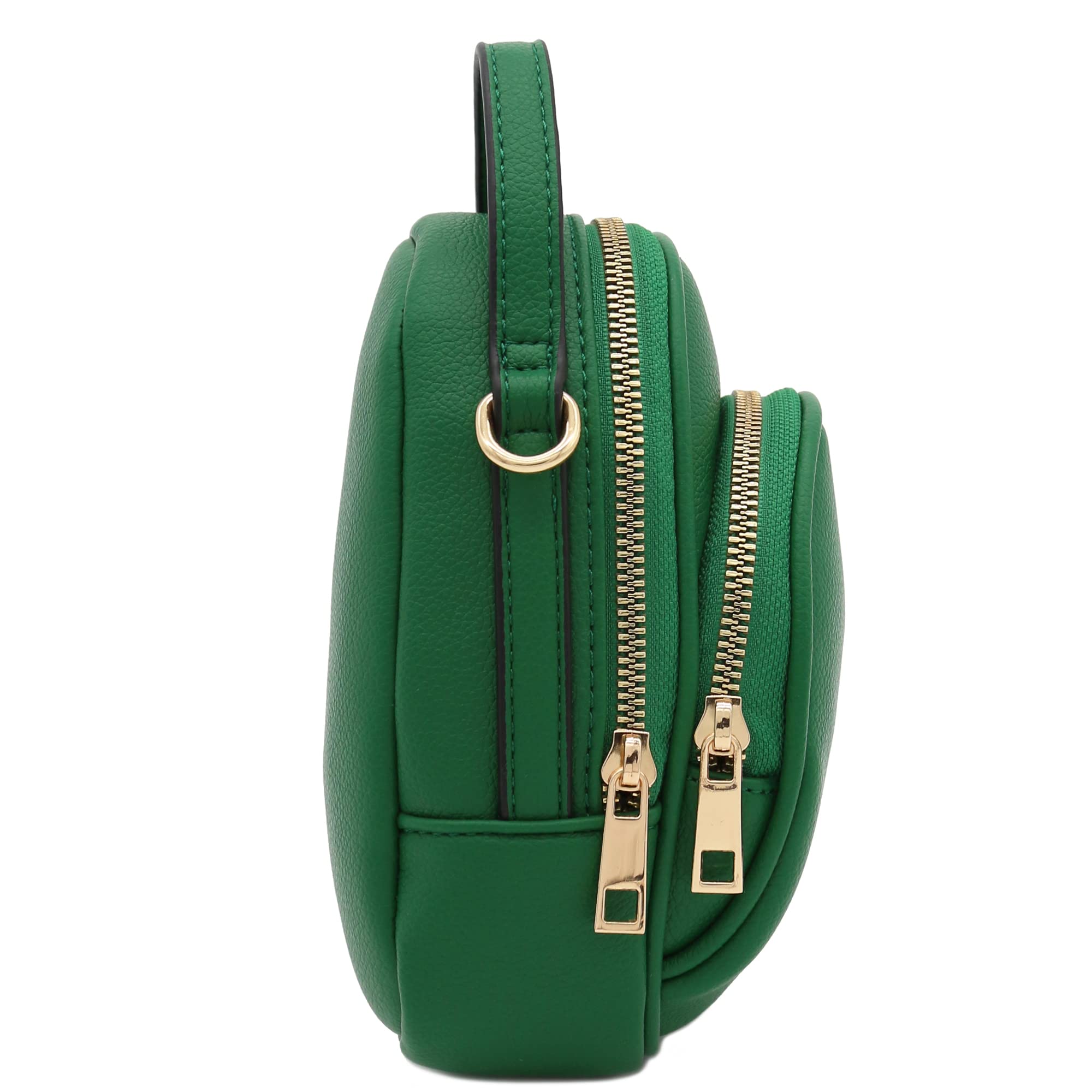 Stylish Two Compartment Mini Oval PU Leather Crossbody Purse for Women - Perfect for Everyday Use, Travel & Date Nights