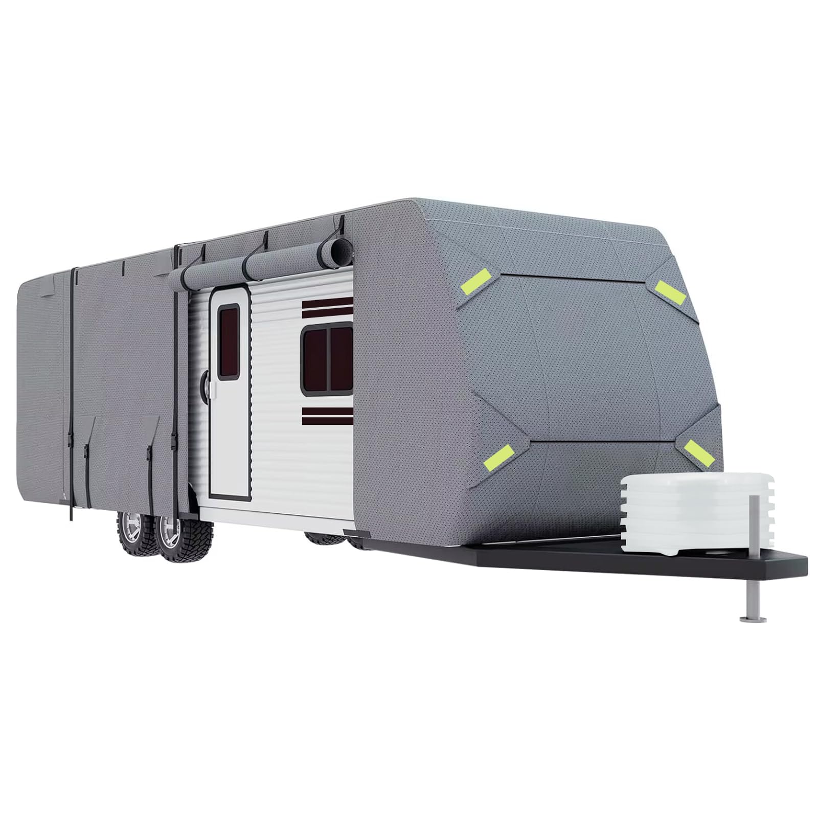 Seamander Heavy-Duty Travel Trailer RV Cover - Waterproof, UV Resistant, Rip-Stop Fabric - All-Weather Protection for Winter Snow, Rain & Sun - Perfect for Outdoor Storage & Camper Shelter
