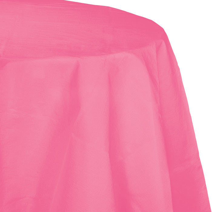 12-Pack Bulk Pink Round Paper Table Covers 82