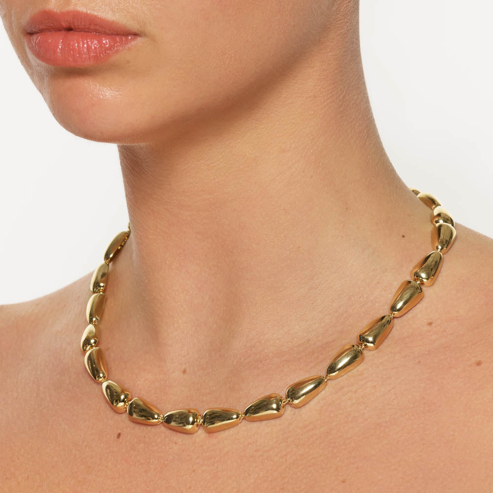 Gold Drop Dome Chain Necklace for Women - Elegant Layering Jewelry for Everyday Wear, Date Nights & Special Occasions