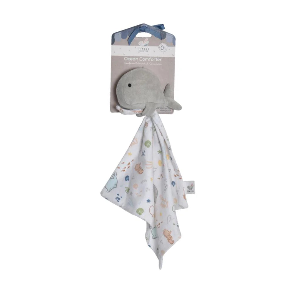 Organic Cotton Comforter with Whale Design - Tikiri Ocean Collection | Soft & Hypoallergenic Bedding for Kids & Adults | Perfect for Nursery, Bedroom, and Coastal-Themed Decor
