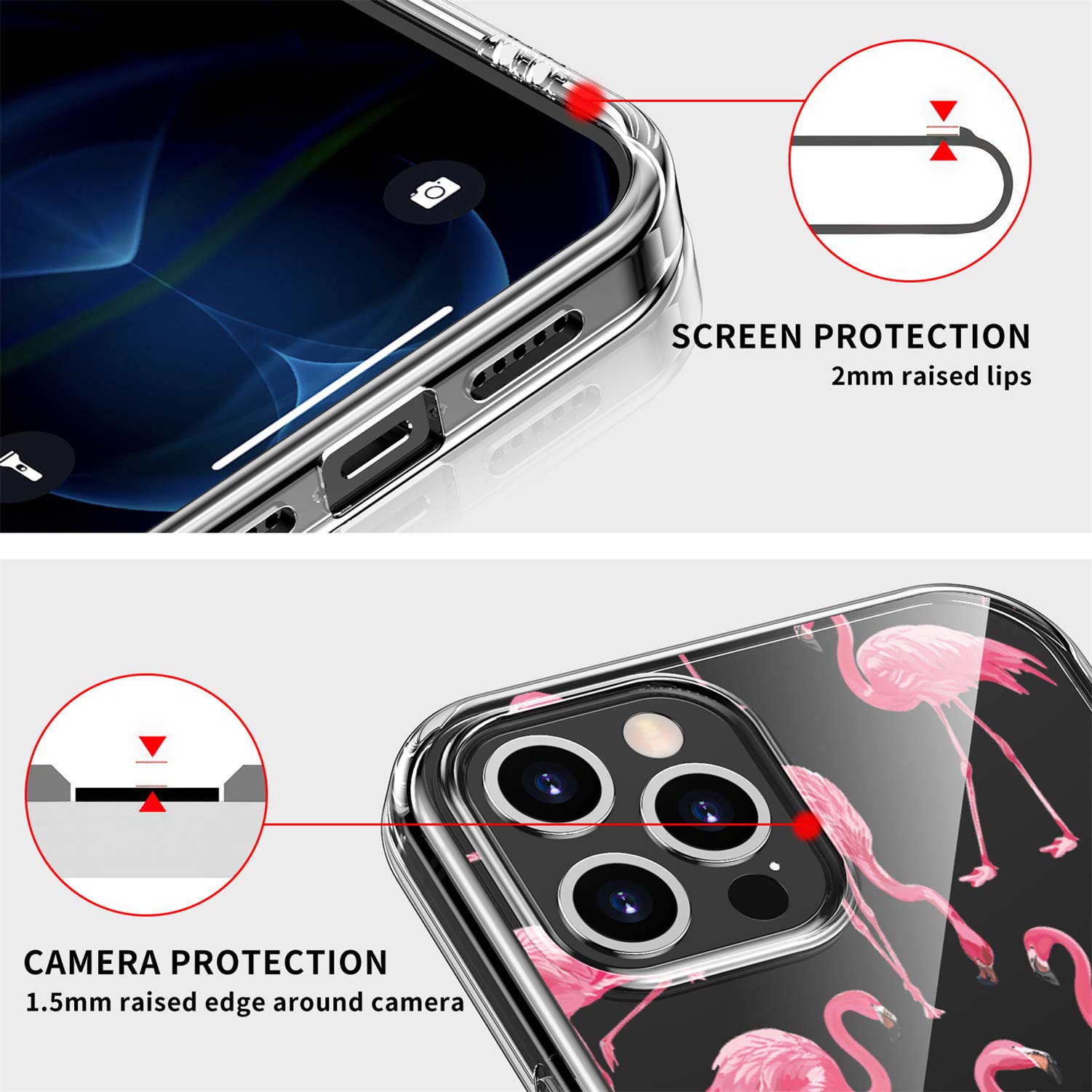 Floral Pattern Clear Case for iPhone 12 Mini 5.4