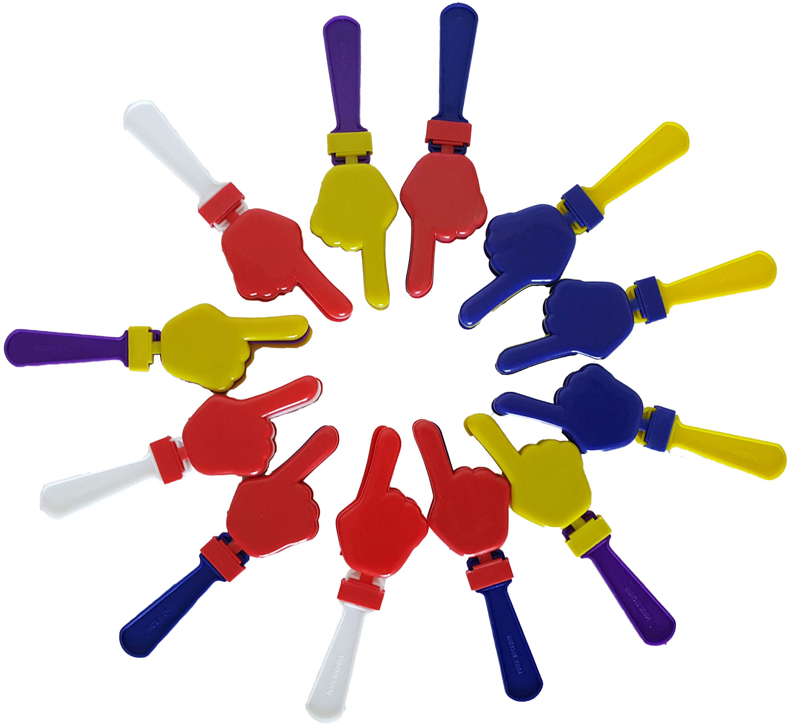 24 Pack Plastic Hand Clappers - Noisemakers for Cheerleading, Sports Events & Parties - Fun Bulk Noise Maker Toys for Kids & Adults