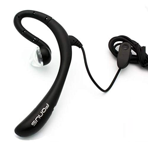 Wired Mono Headset with Mic - 3.5mm Single Earbud Headphone with Over-The-Ear Design, Hands-Free Microphone - Compatible with Motorola One Zoom Phone - Perfect for Call Centers, Driving, and Office Communication