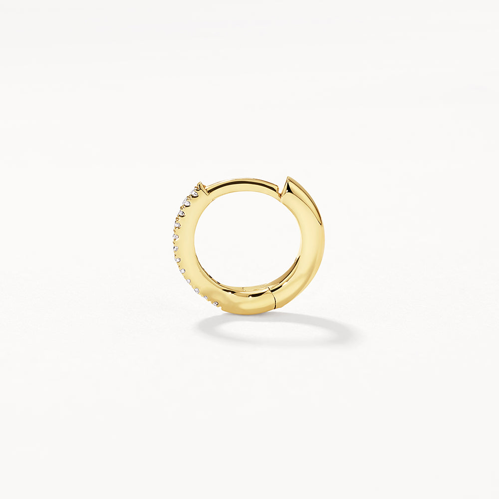 10k Gold Fine Diamond Helix Huggie Single Earring - Elegant Cartilage Hoop for Women, Perfect for Everyday Wear & Special Occasions