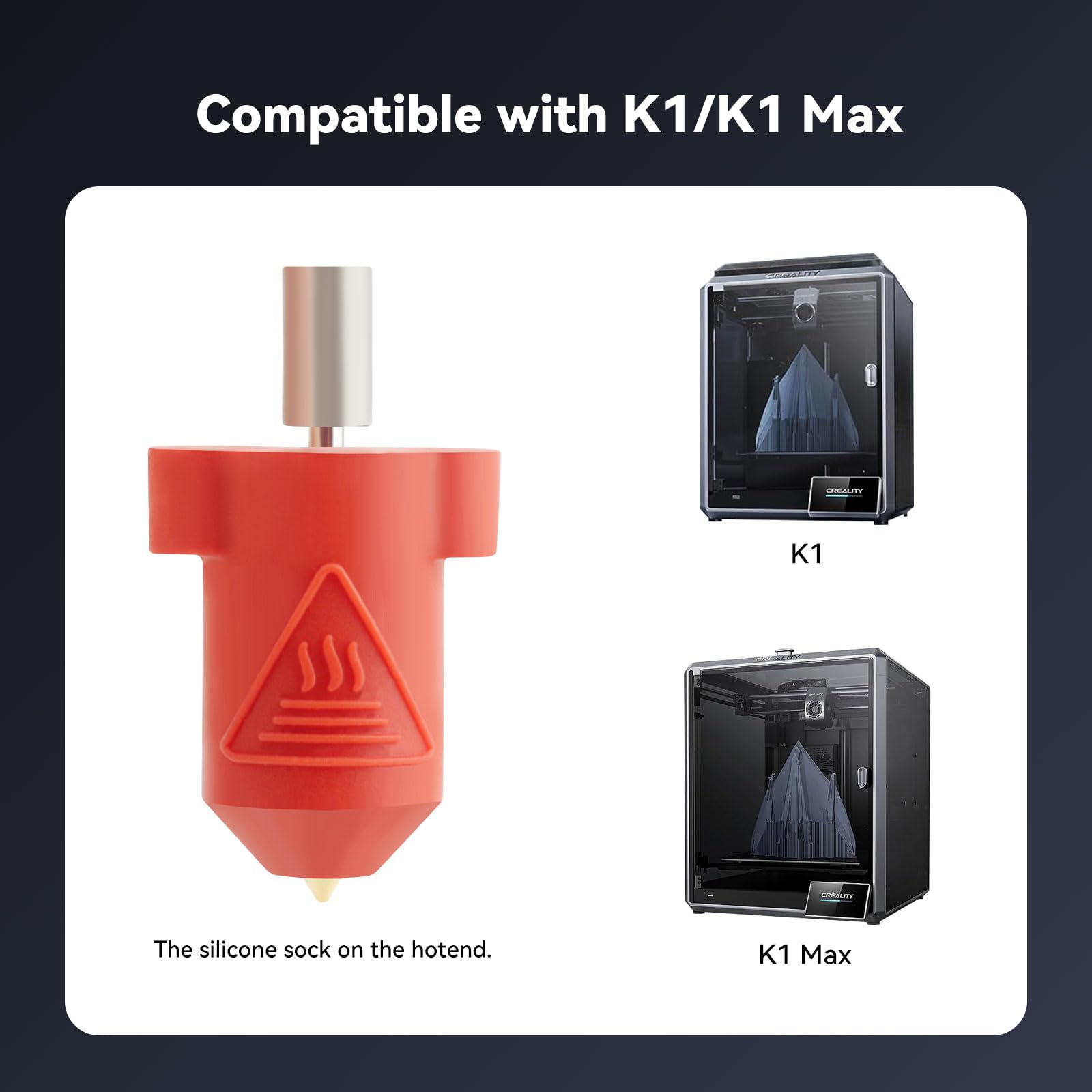 UniTak3D K1 3D Printer Hotend Cover Silicone Socks - 4Pcs Compatible with Creality K1 & K1 Max | High-Temperature Protection for Precise Printing | Perfect for Home, Office & Workshop 3D Printing Projects