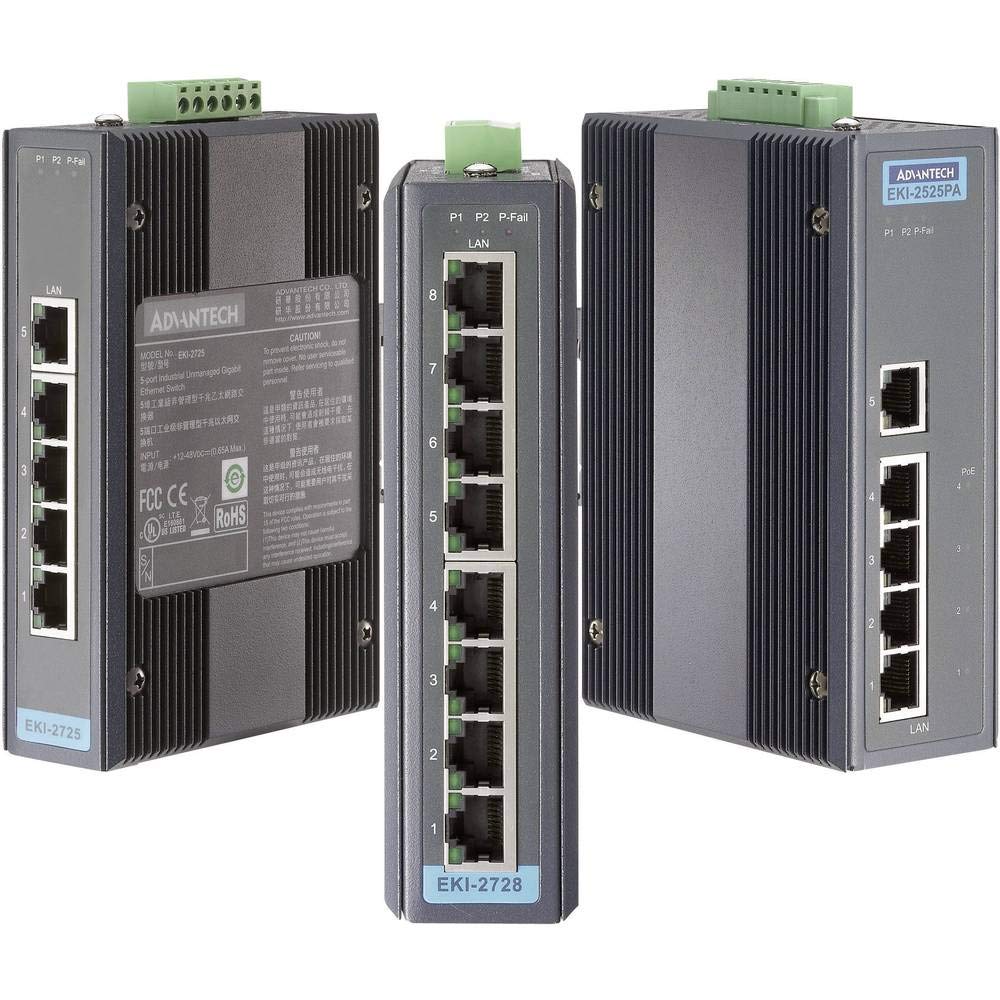 Advantech EKI-2528-BE 8-Port Unmanaged Ethernet Switch for Home Office & Small Business Network Setup