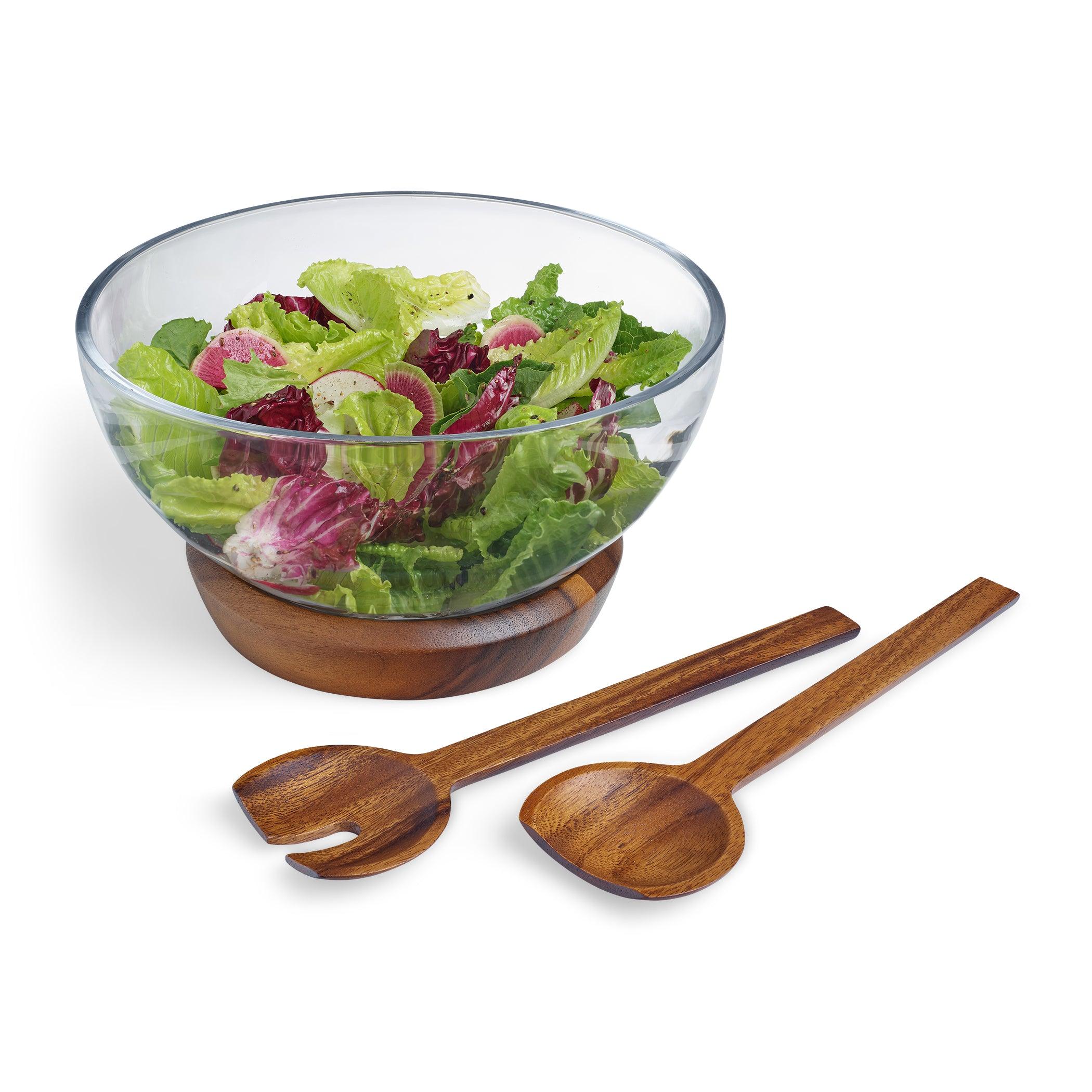 Premium Copper Salad Bowl with Serving Utensils - Elegant Fruit & Veggie Serving Dish for Parties, Picnics & Family Gatherings