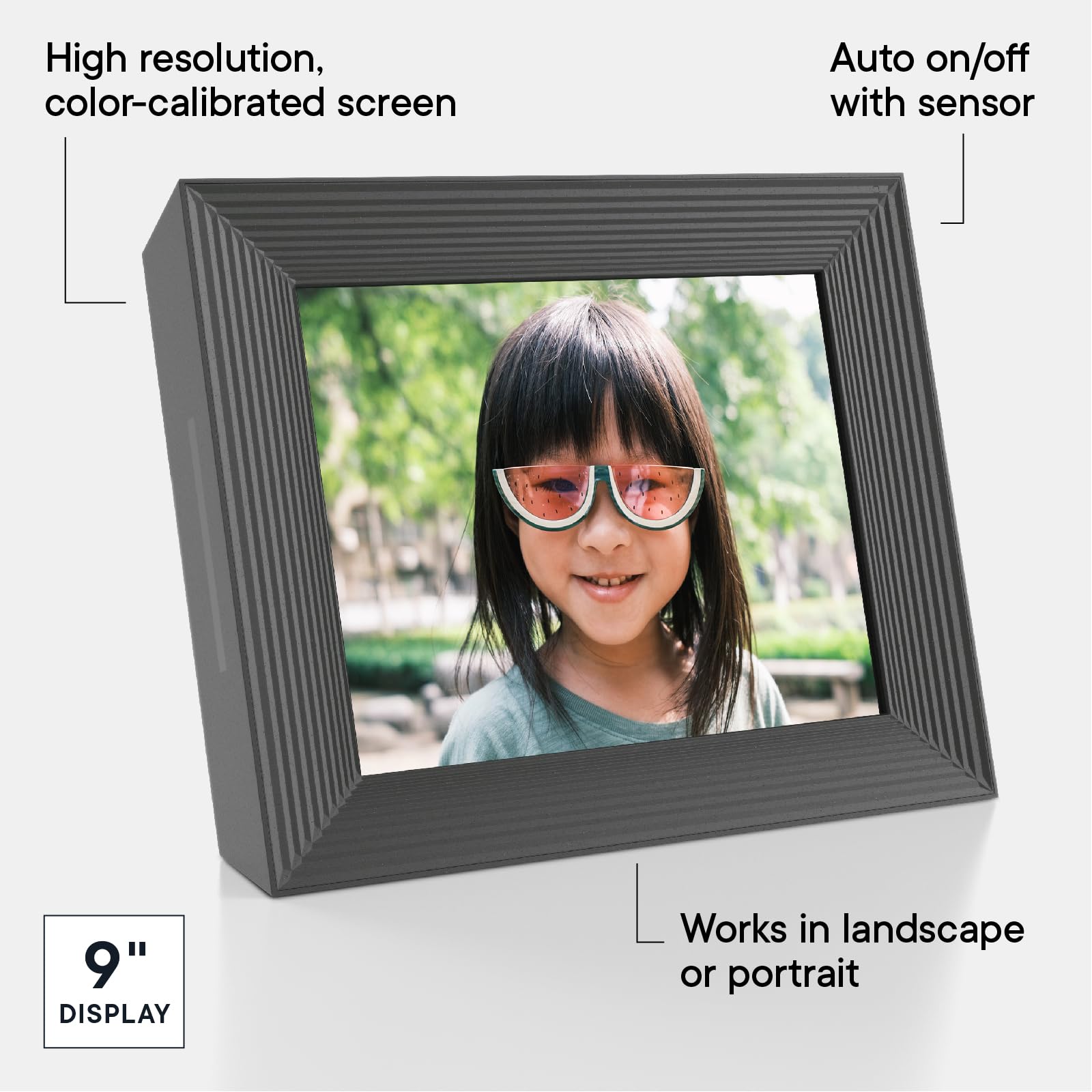 Aura Mason WiFi Digital Picture Frame - Best Digital Photo Frame for Gifting | Wireless Display for Family Photos | Easy Setup via Aura App | Unlimited Cloud Storage | Black Frame - Perfect for Home, Office & Holiday Gifts