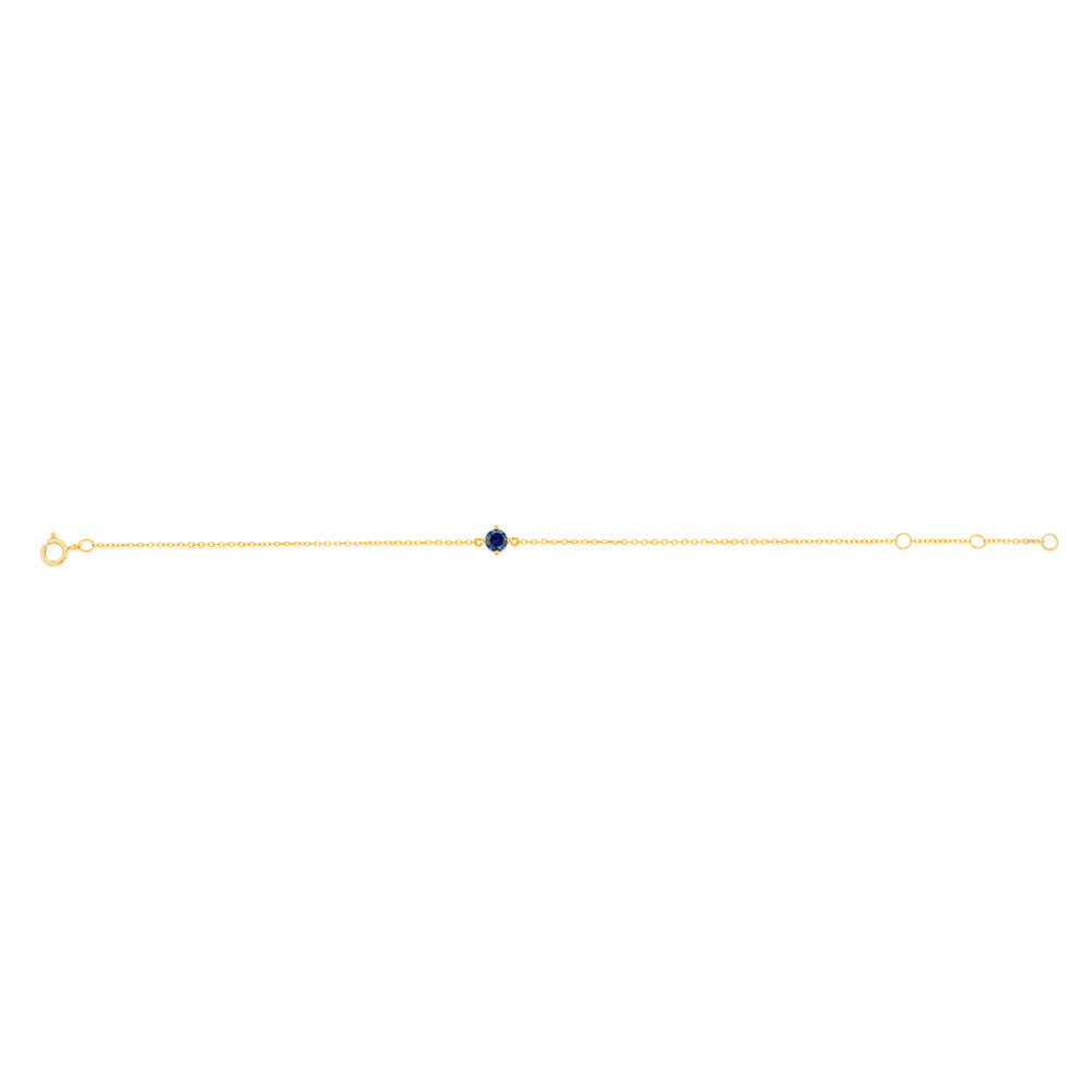 0.30 Carat Lab-Created Sapphire Adjustable Bracelet 17cm in 9K Yellow Gold | Elegant Jewelry Gift for Women, Perfect for Weddings & Special Occasions