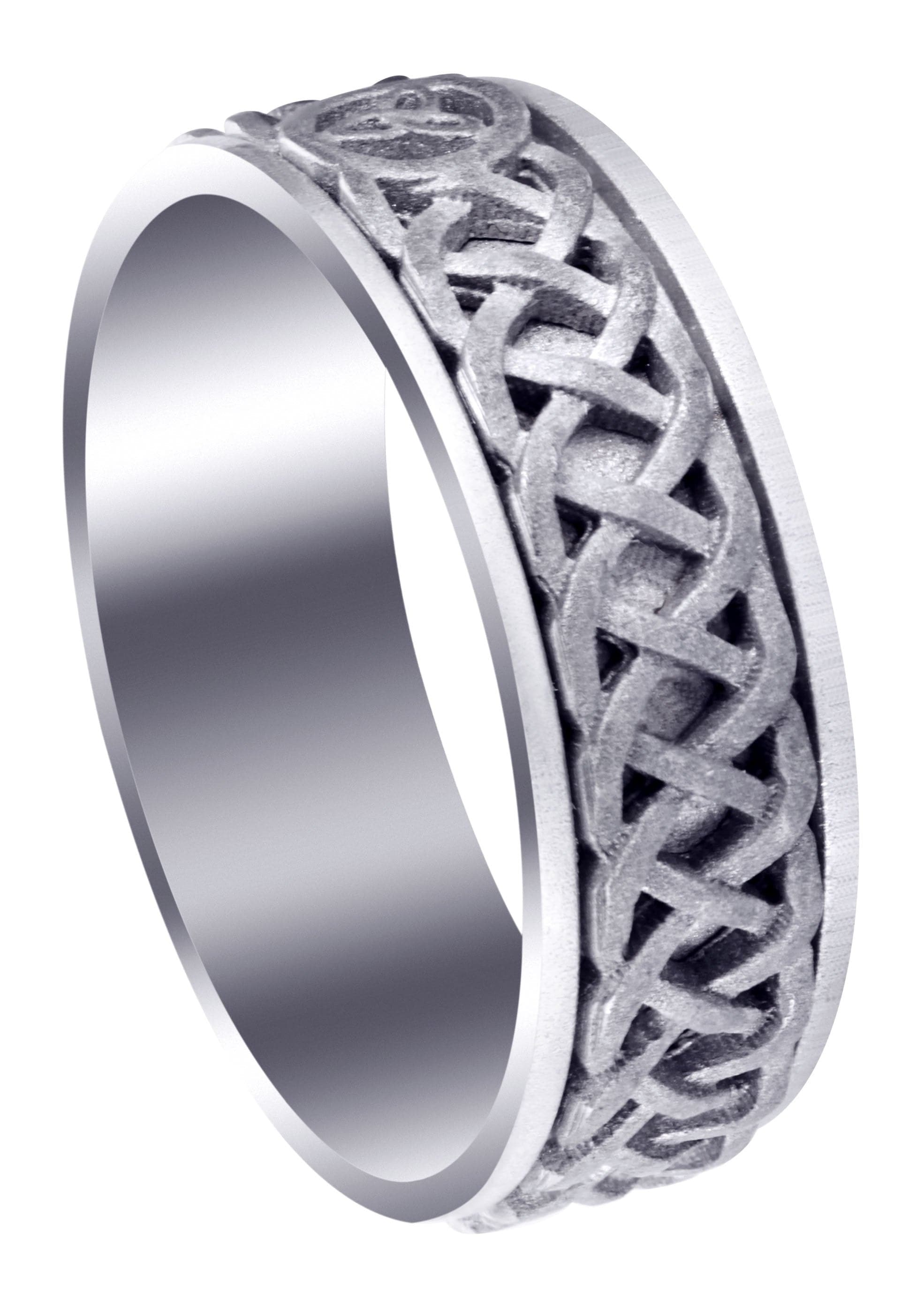 Celtic Men's Wedding Band - Sand Blast Finish Copper Ring for Men | Durable & Comfortable Wedding Ring for Grooms, Anniversary Gift, Celtic Knot Design Jewelry for Everyday Wear