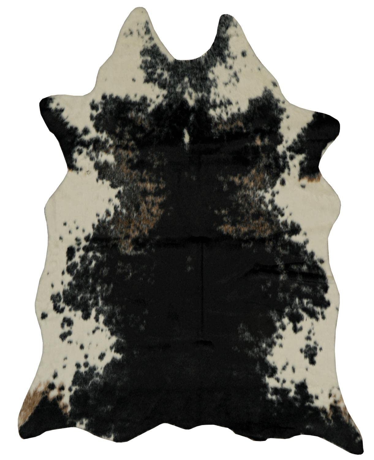 Linon Transitional Faux Cow Hide Area Rugs - Black & White Pattern - Soft Non-Slip Living Room Rug - Perfect for Bedroom, Office & Home Decor