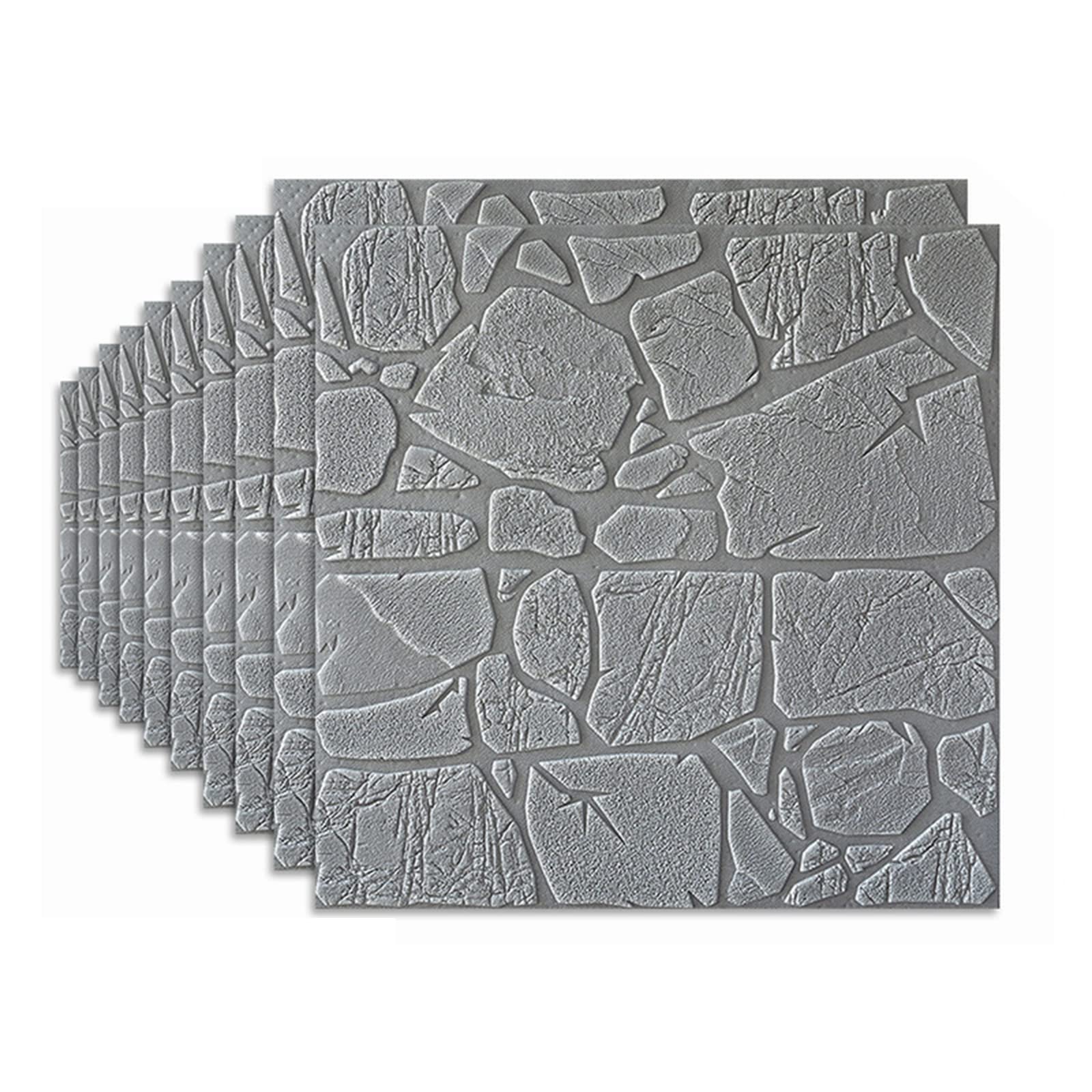 3D Foam Brick Wallpaper - Self-Adhesive 8MM Thick Wall Stickers, Embossed Brick & Stone Effect Wall Panels for Living Room, Bedroom, Home Office Decor (10 or 20 Pieces) - Easy DIY Installation for Modern Interior Design