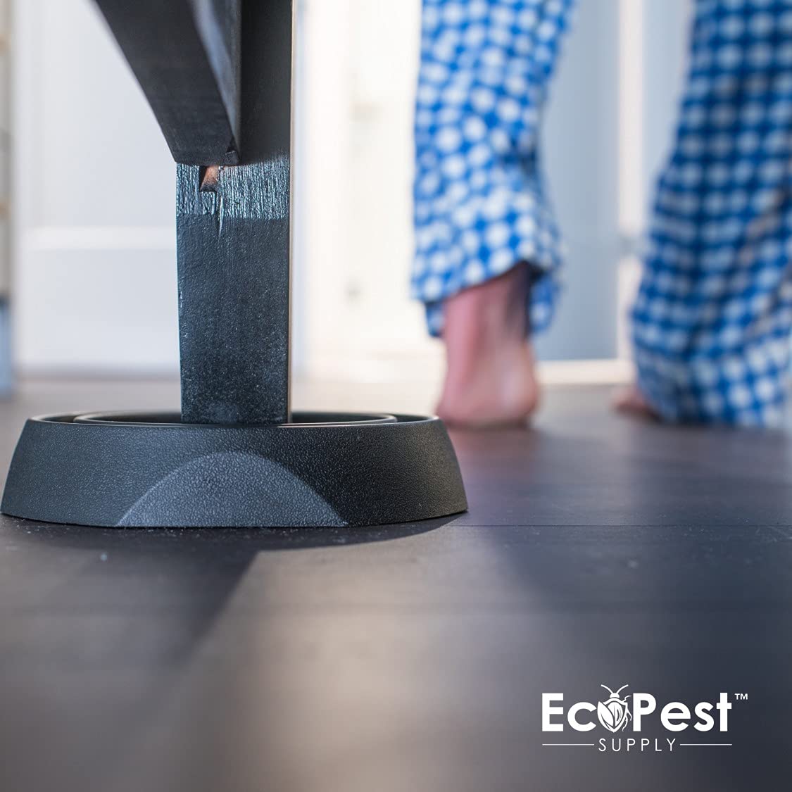 ECOPEST Bed Bug Interceptors 8 Pack - Professional Bed Bug Blocker Traps for Bed Legs | Black Insect Trap, Monitor & Detector | Prevent & Detect Bed Bugs in Homes, Hotels & Dorms