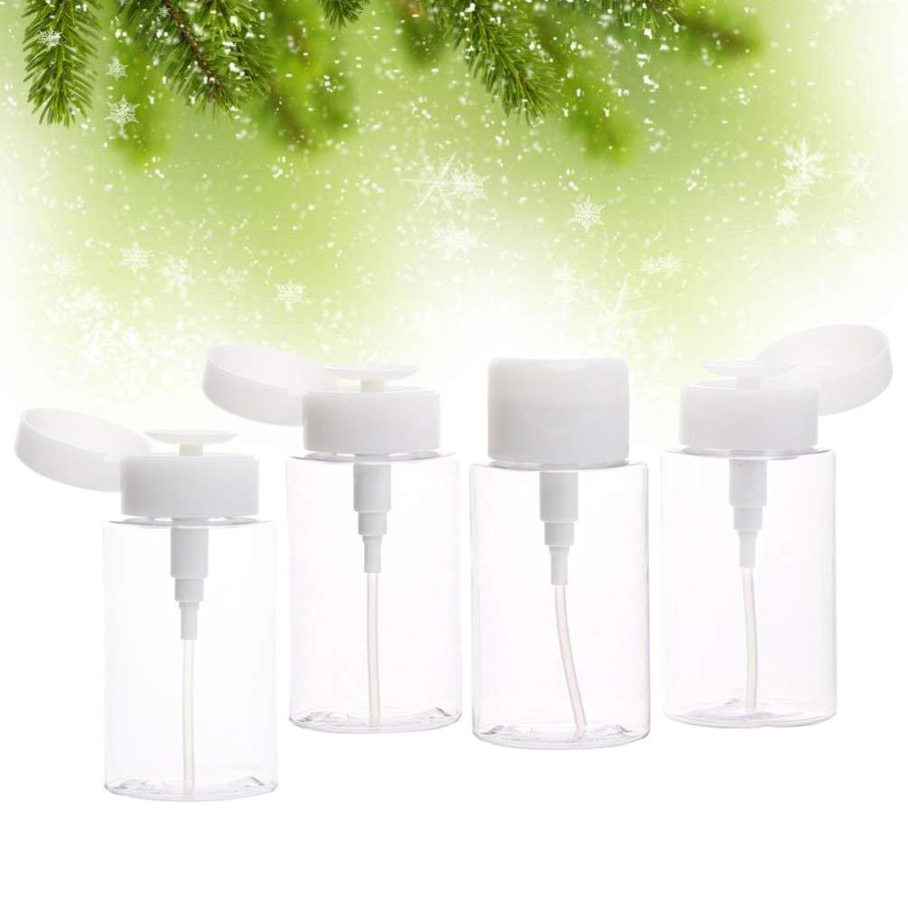 Beaupretty 4-Pack Mini Travel Bottles with Pump Dispenser - 2oz Refillable Leak-Proof Containers for Lotion, Hand Soap, Shampoo & Cosmetic Foam | Perfect for Toiletries, Makeup Remover & Travel Accessories (White)