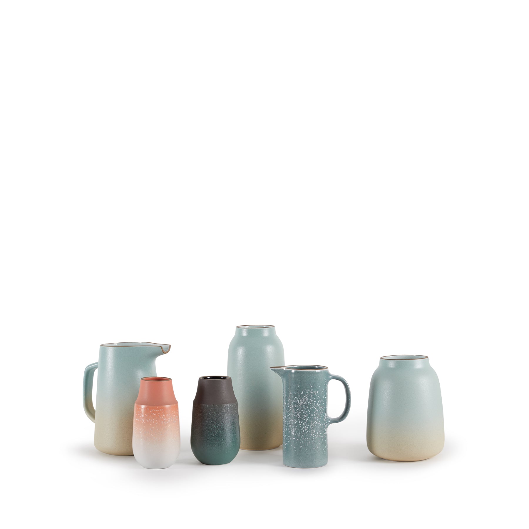 Handmade Ceramic Neck Vase in Grapefruit & Opaque White - Perfect for Home Decor, Wedding Centerpieces & Floral Arrangements