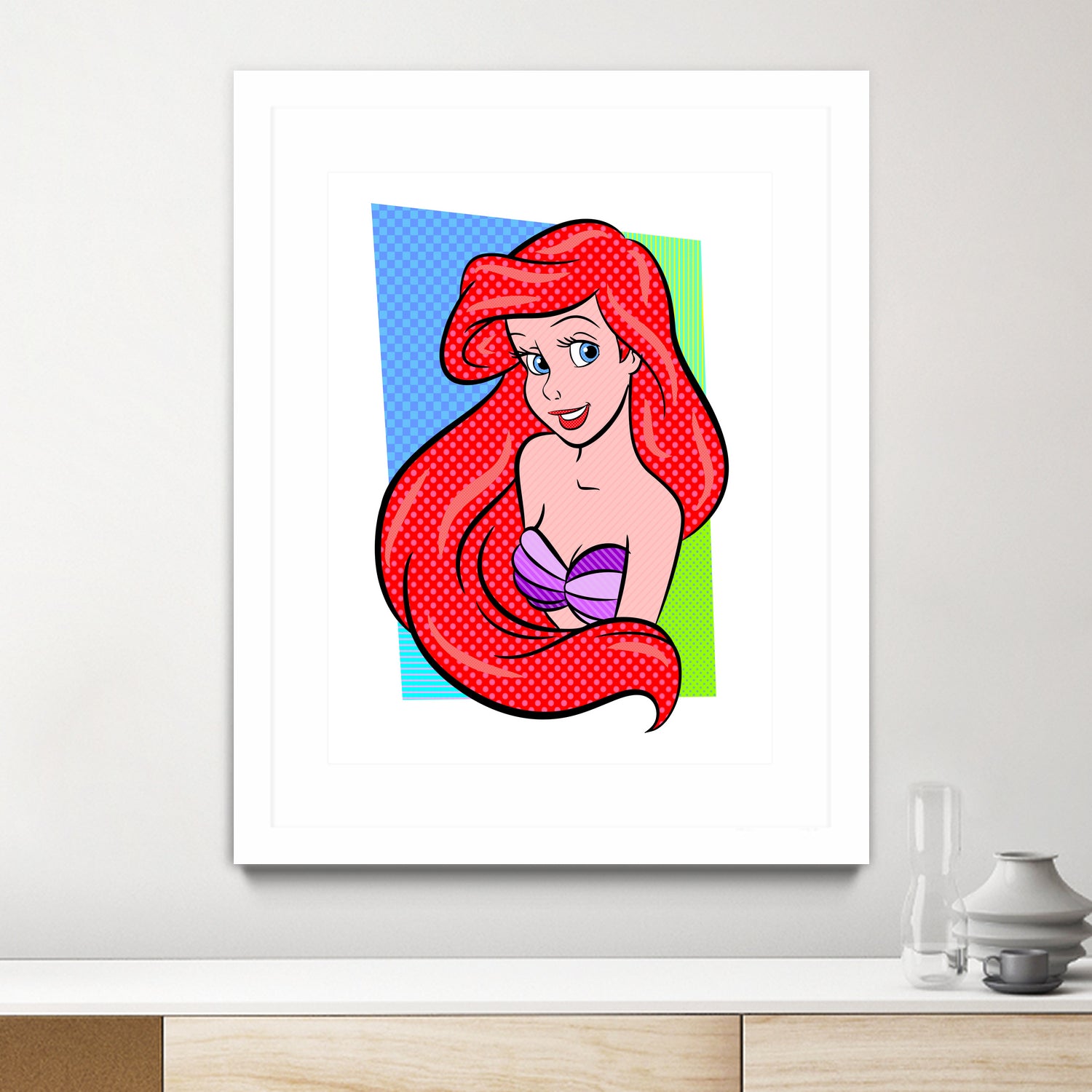 Ariel The Little Mermaid Pop Art Canvas Print - Disney Princess Wall Decor for Kids Room, Nursery, Bedroom & Living Room - Perfect Gift for Little Mermaid Fans