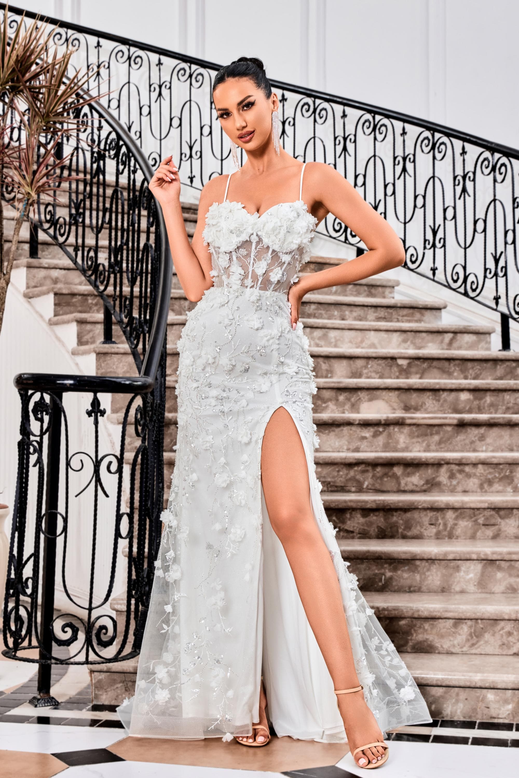 Jadore Evening Dress Trumpet Sweetheart Tulle Sleeveless J24002 - Elegant Prom, Wedding & Formal Gown for Special Occasions